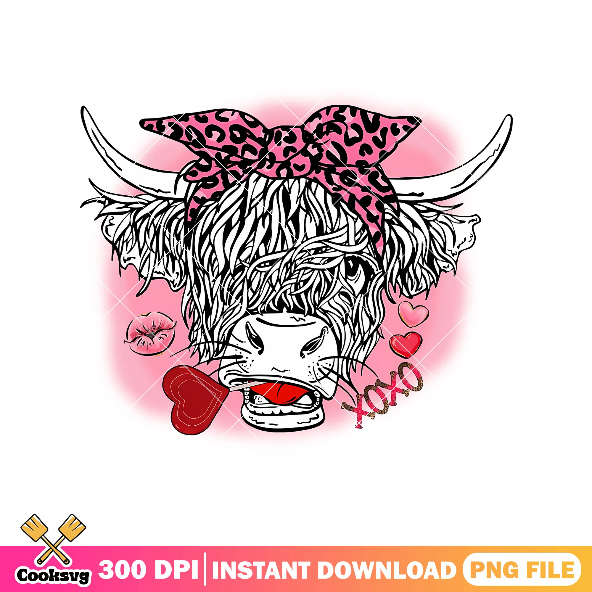 Cow girl xoxo valentine png, xoxo valentine png, cow valentine png
