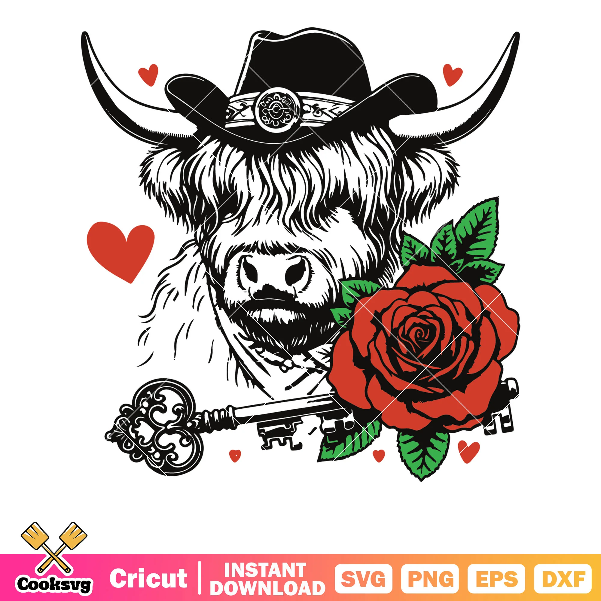 Cowboy rose love valentine svg, cowboy valentine svg, rose valentine svg