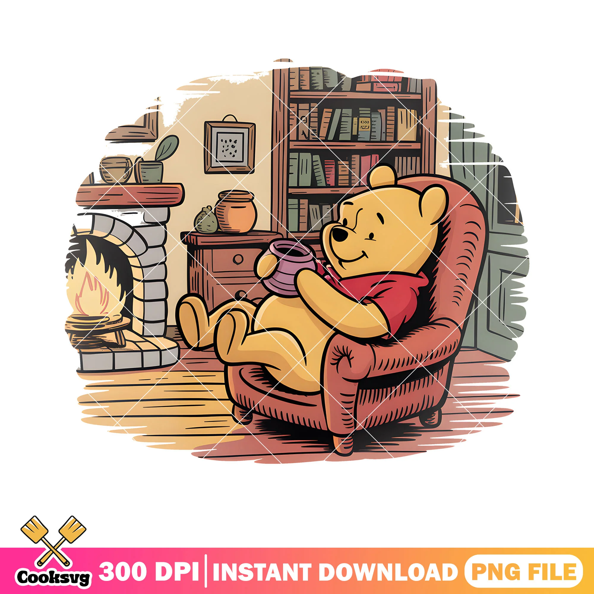 Cozy pooh atmosphere png, winnie the pooh home png, pooh movies png