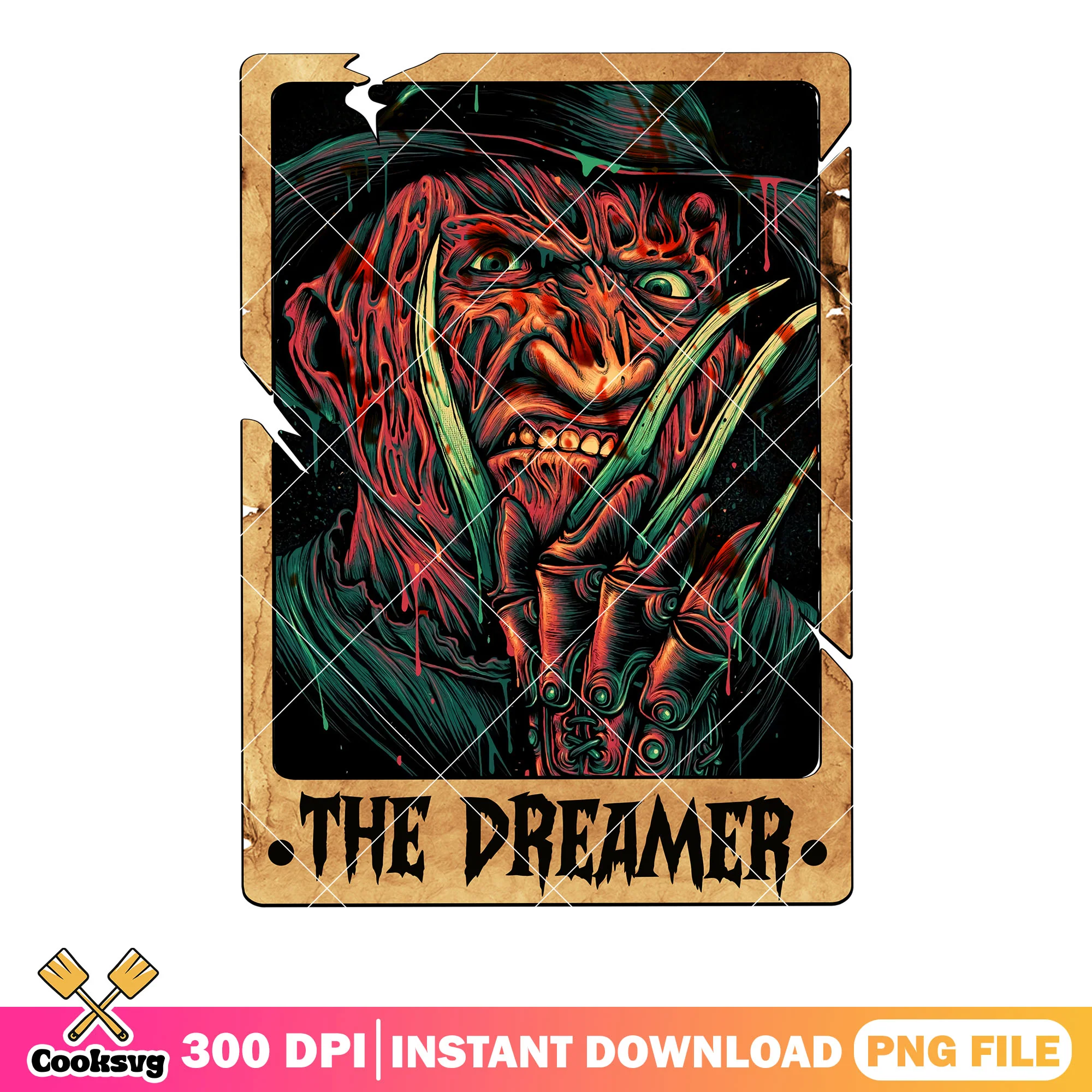 Crazy monster krueger png, sharp claws png, scary halloween png