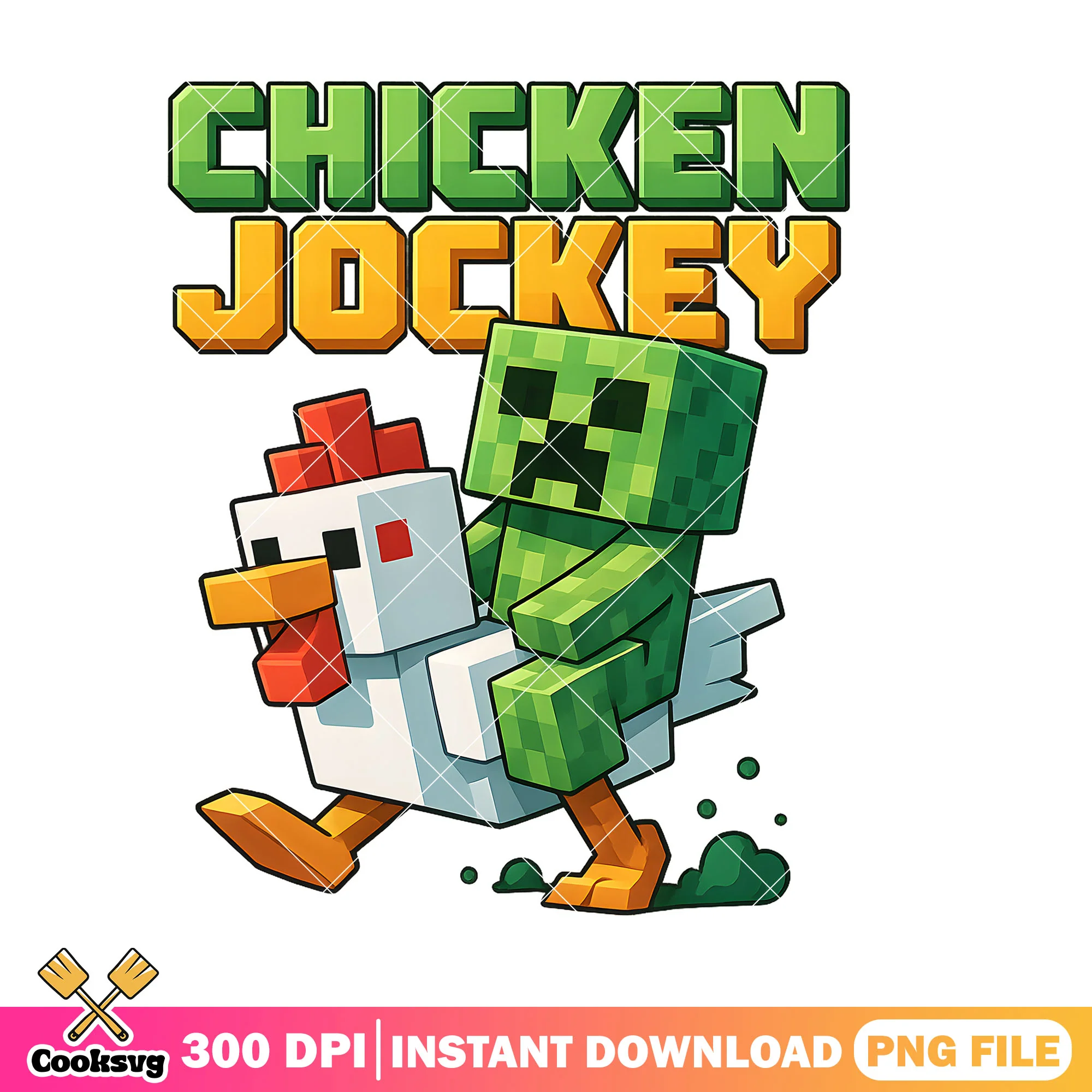Creeper chicken jockey minecraft png, chicken jockey png, minecraft movie png