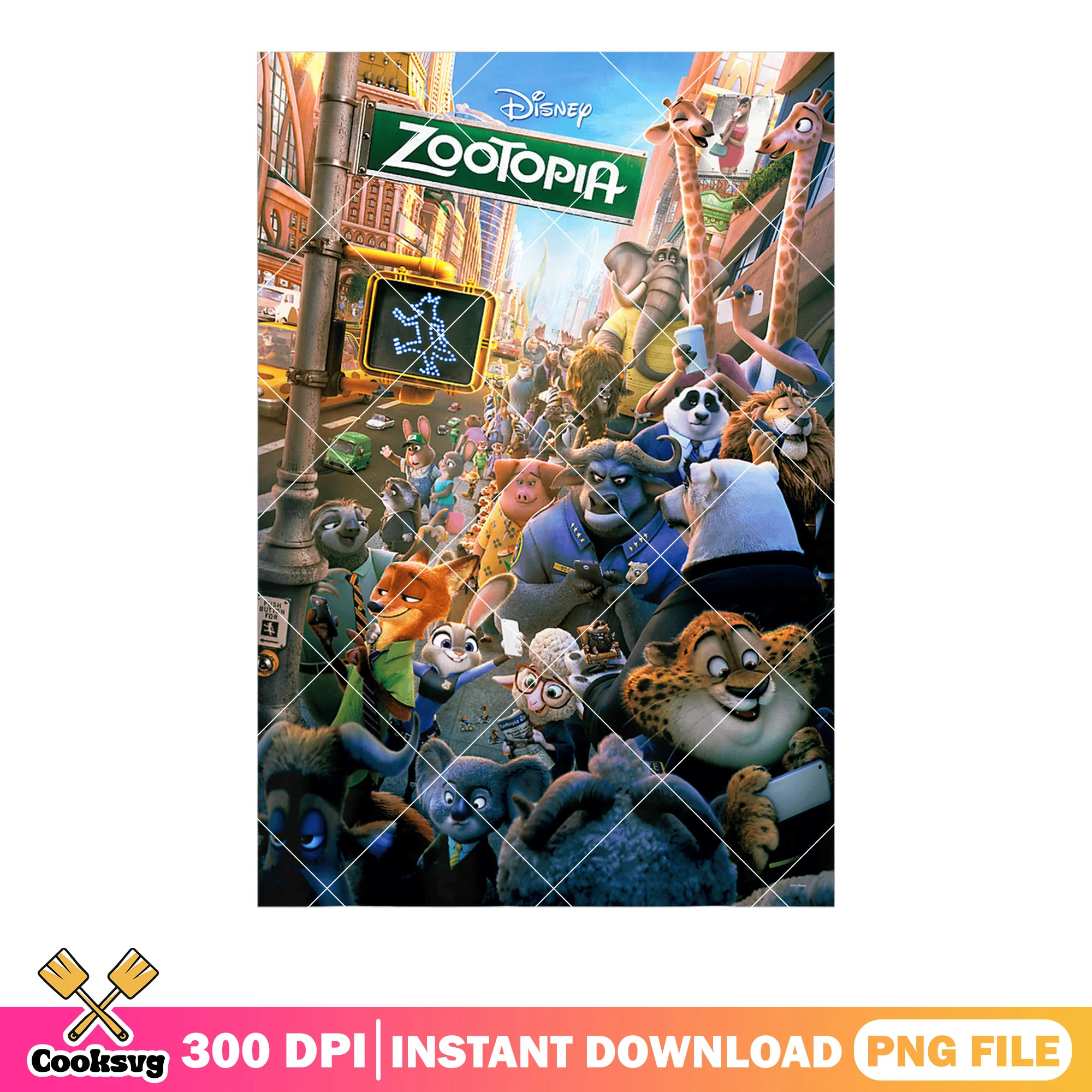 Crownded street zootopia png, zootopia png, zootopia poster png