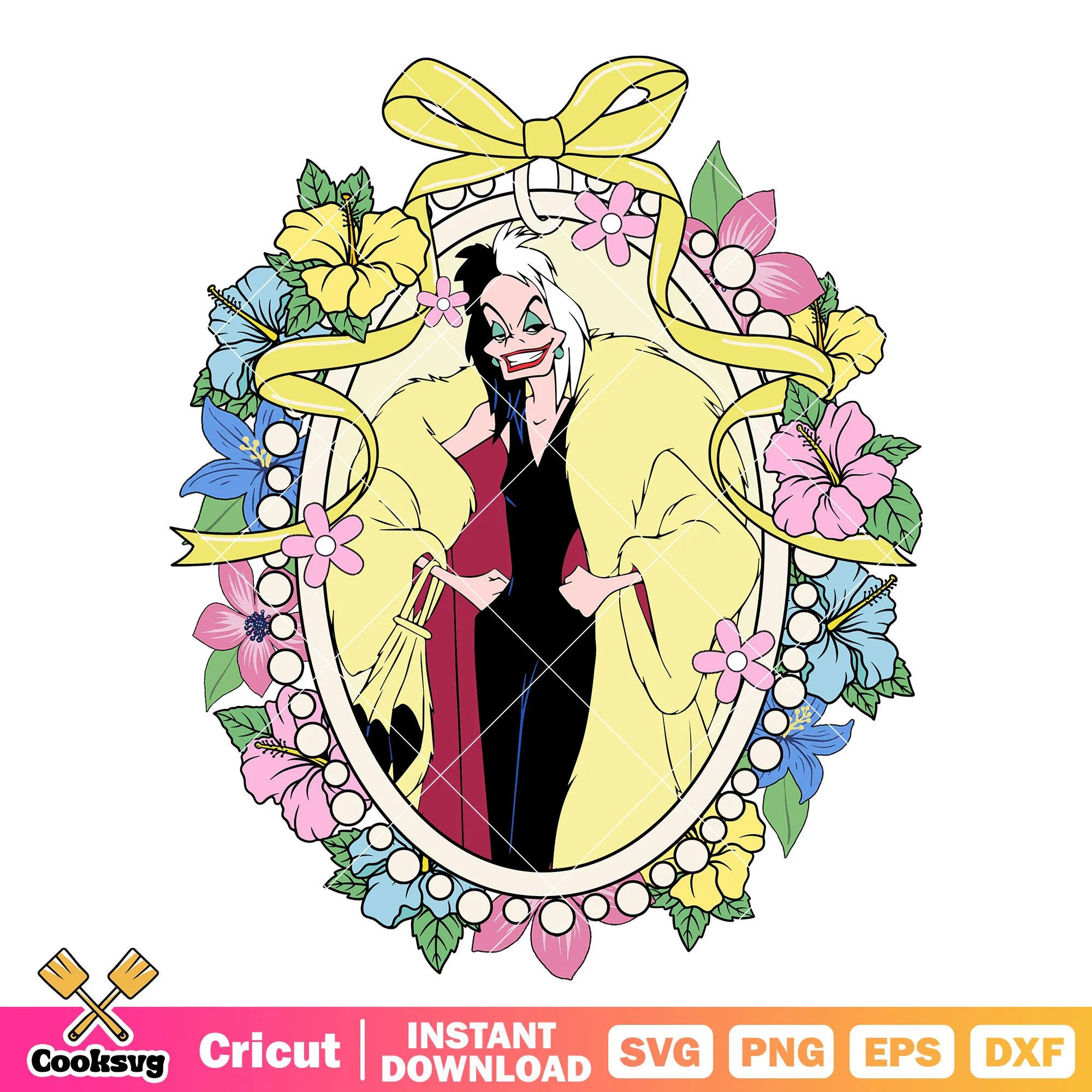 Cruella De Vil and Magic Mirror PNG, Cruella De Vil PNG