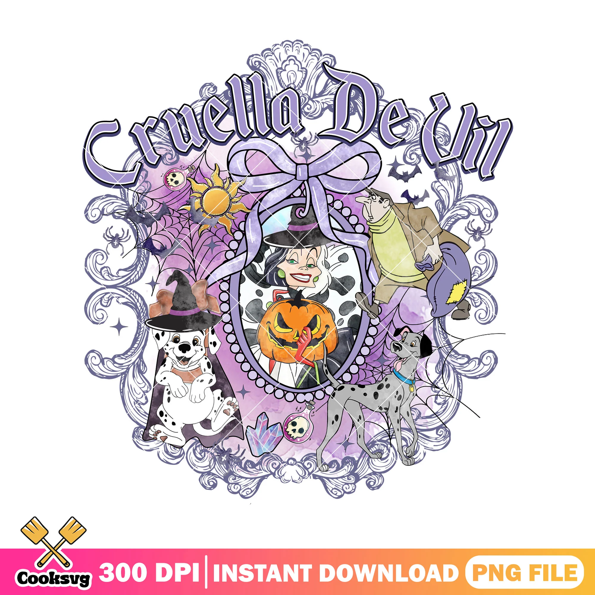 Cruella de vil villain png, disney villains png, halloween movies png