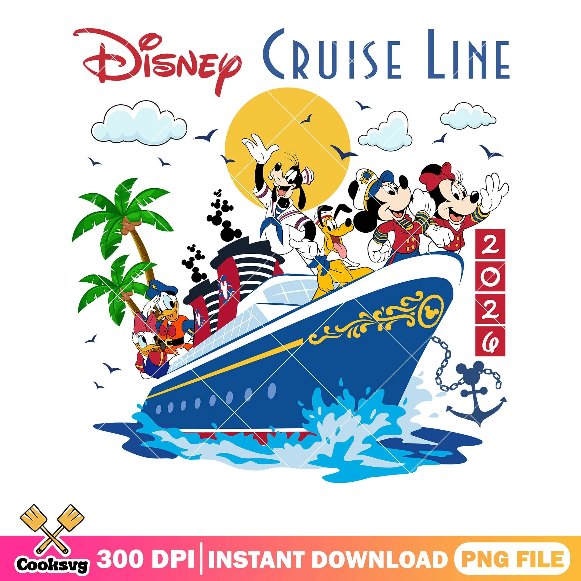 Cruise captain 2026 png, mickey friends png, cruise travel png