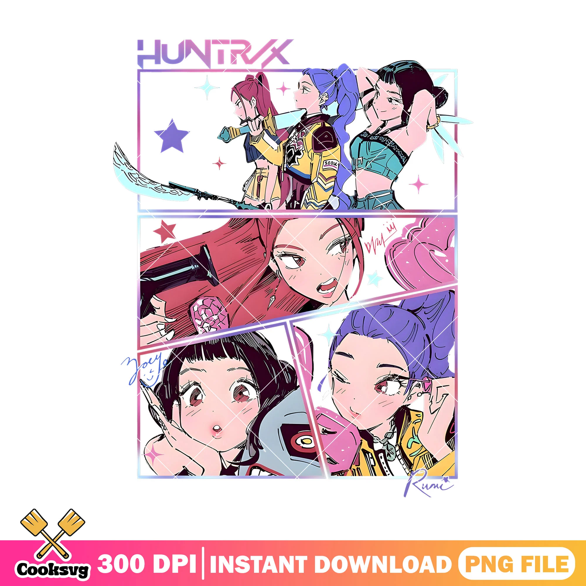 Cunning huntrix png, huntrix girl png, huntrix member png