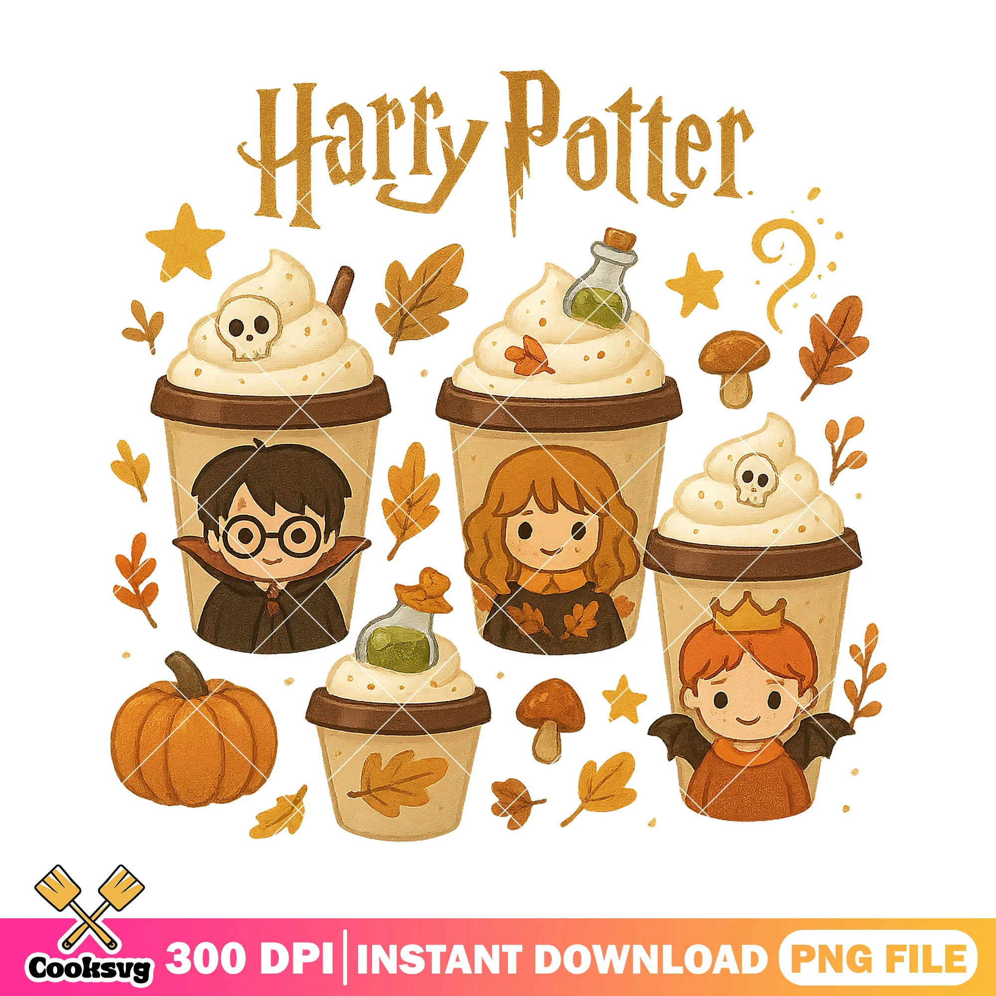 Cupcakes with harry potter png, harry potter png, halloween movies png