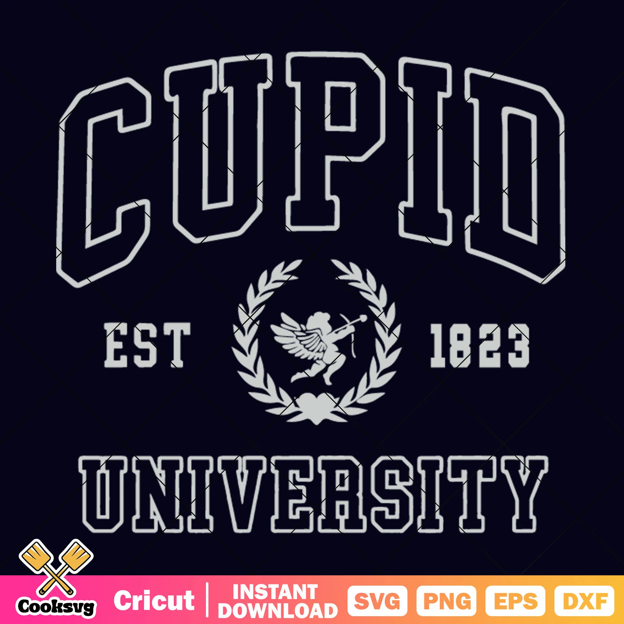 Cupid est 1823 university valentine svg, cupid valentine svg