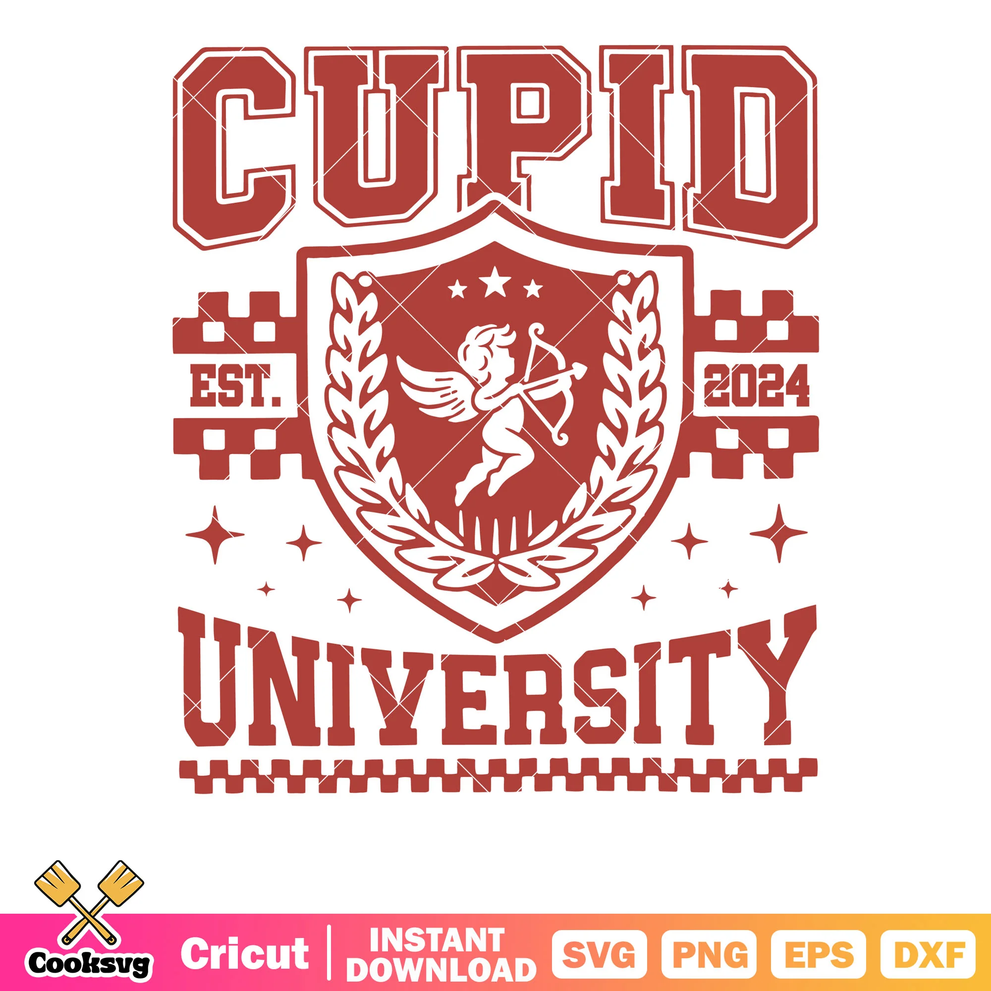 Cupid est 2024 university valentine svg, cupid valentine svg