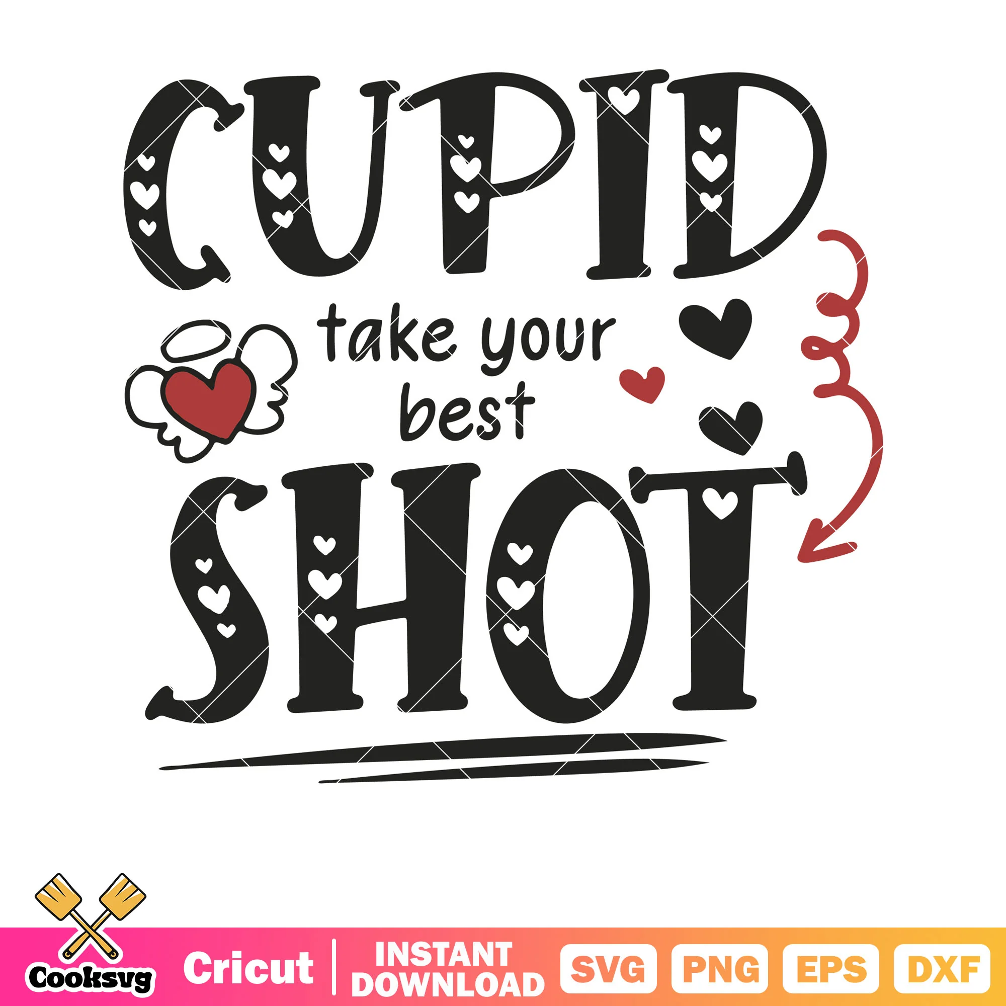 Cupid take your best shot svg, cupid valentine svg, valentine day svg
