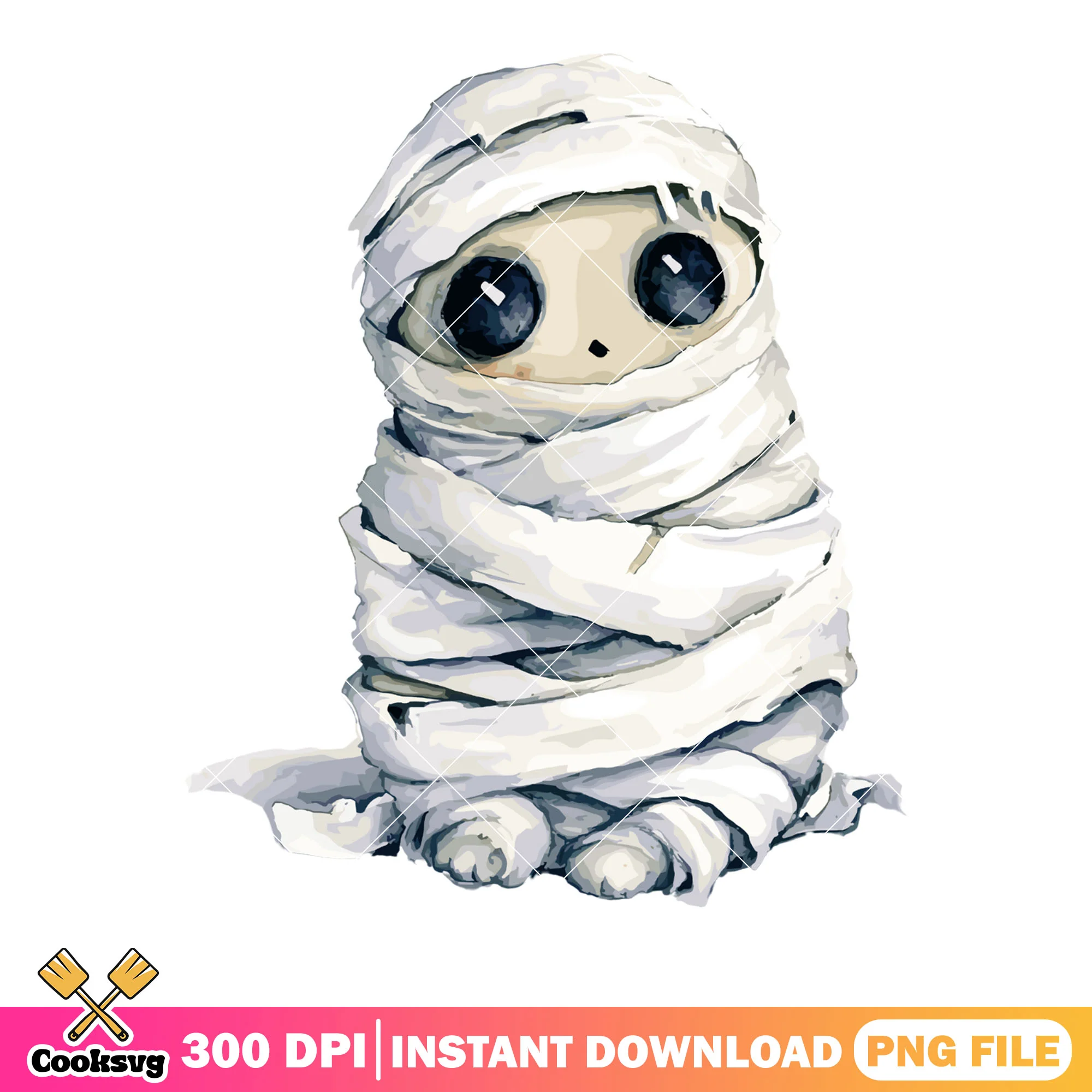 Cute baby monster png,  mummy costume png, halloween night png