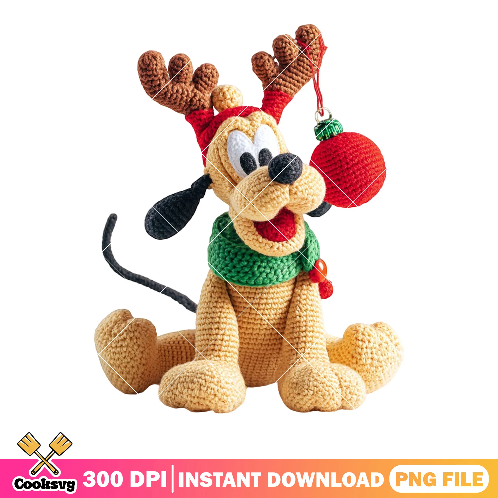 Cute baby pluto christmas png, disney Christmas png, pluto the dog png
