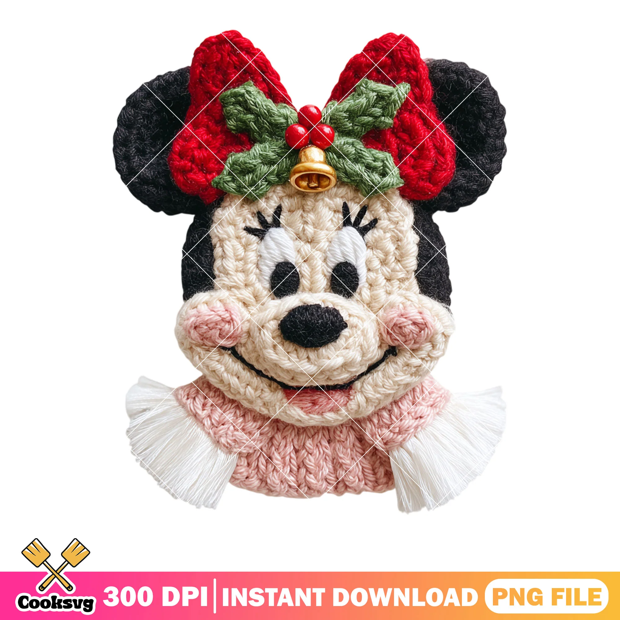 Cute big face minnie png, mickey and friends png, merry christmas png