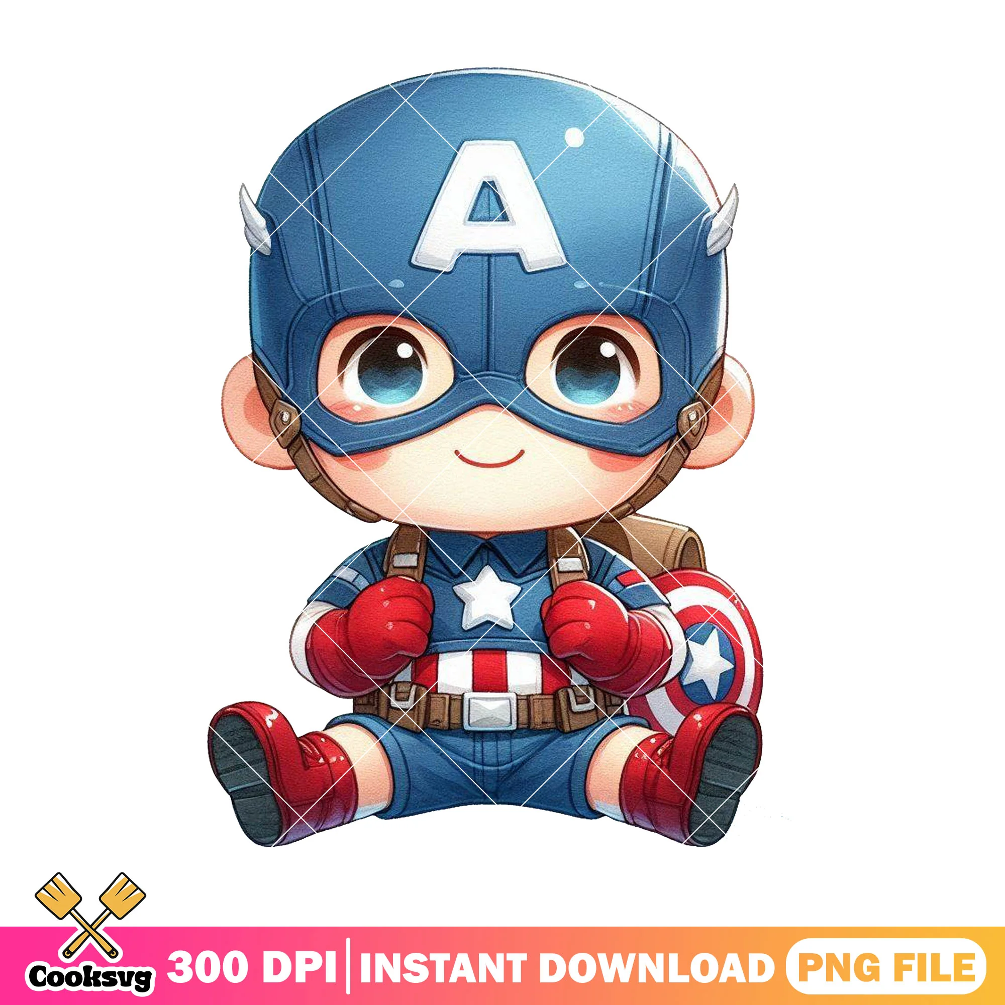 Cute captain marvel png, captain cute png, back to school art png