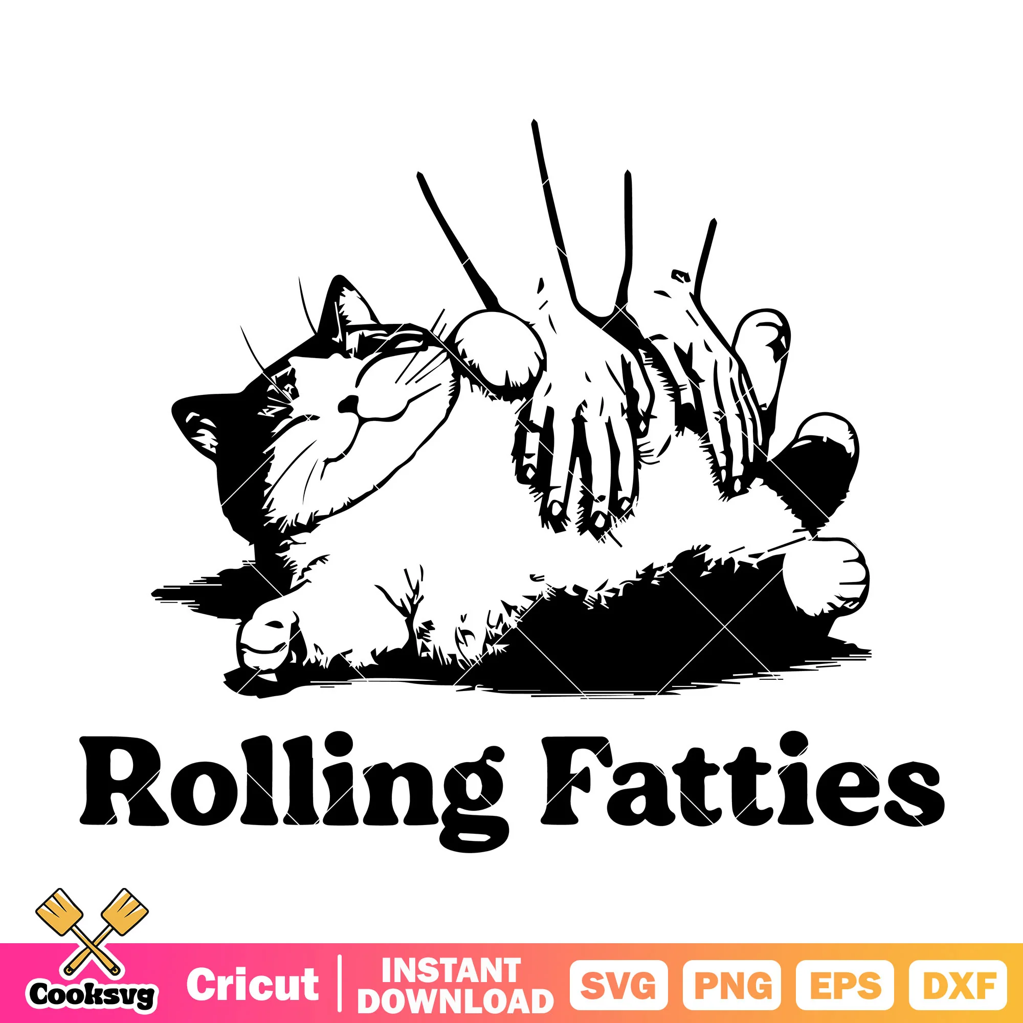 Cute cat rolling fatties svg, cute cat svg, fat cats svg