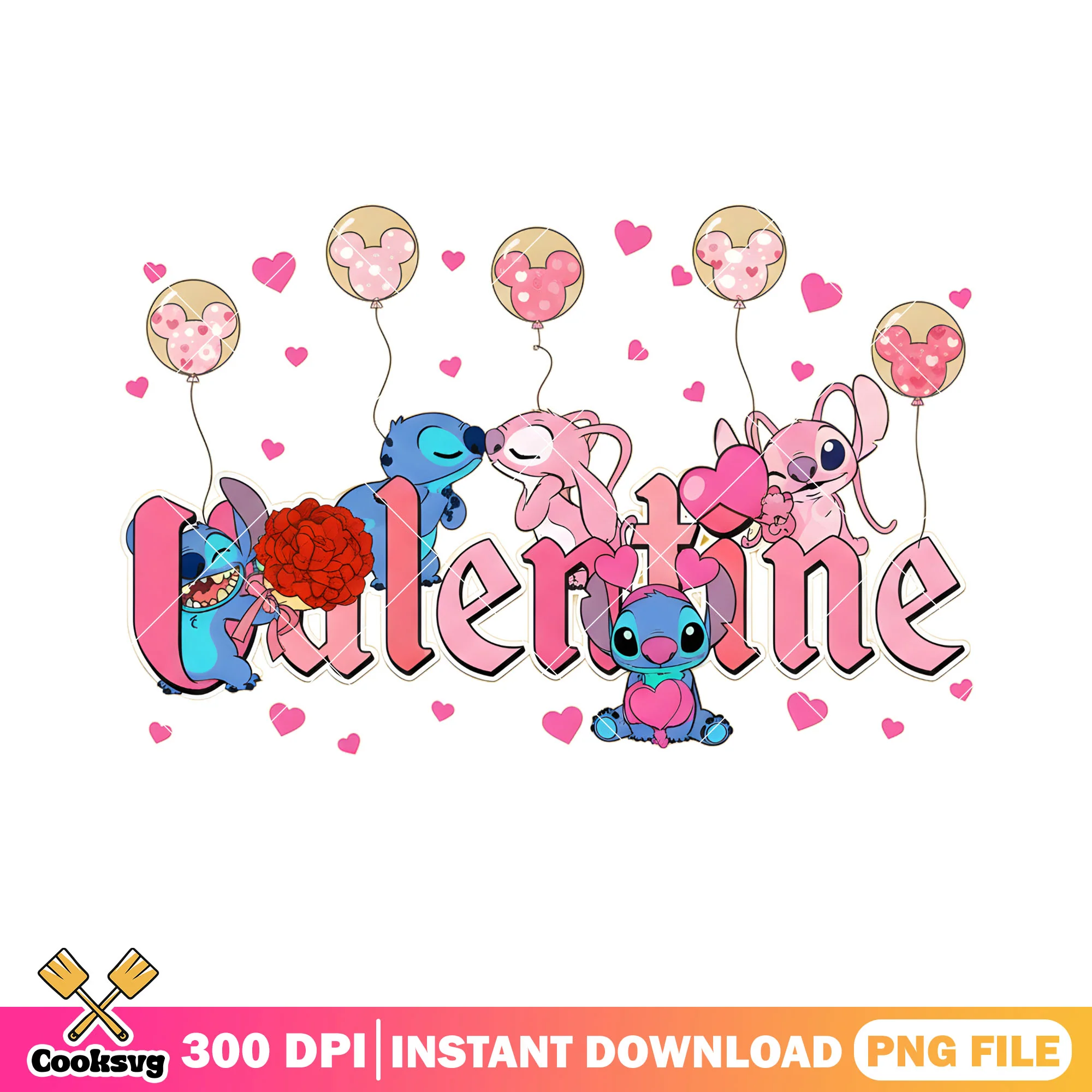 Cute couple valentine alien png, disney valentines png, love gifts png