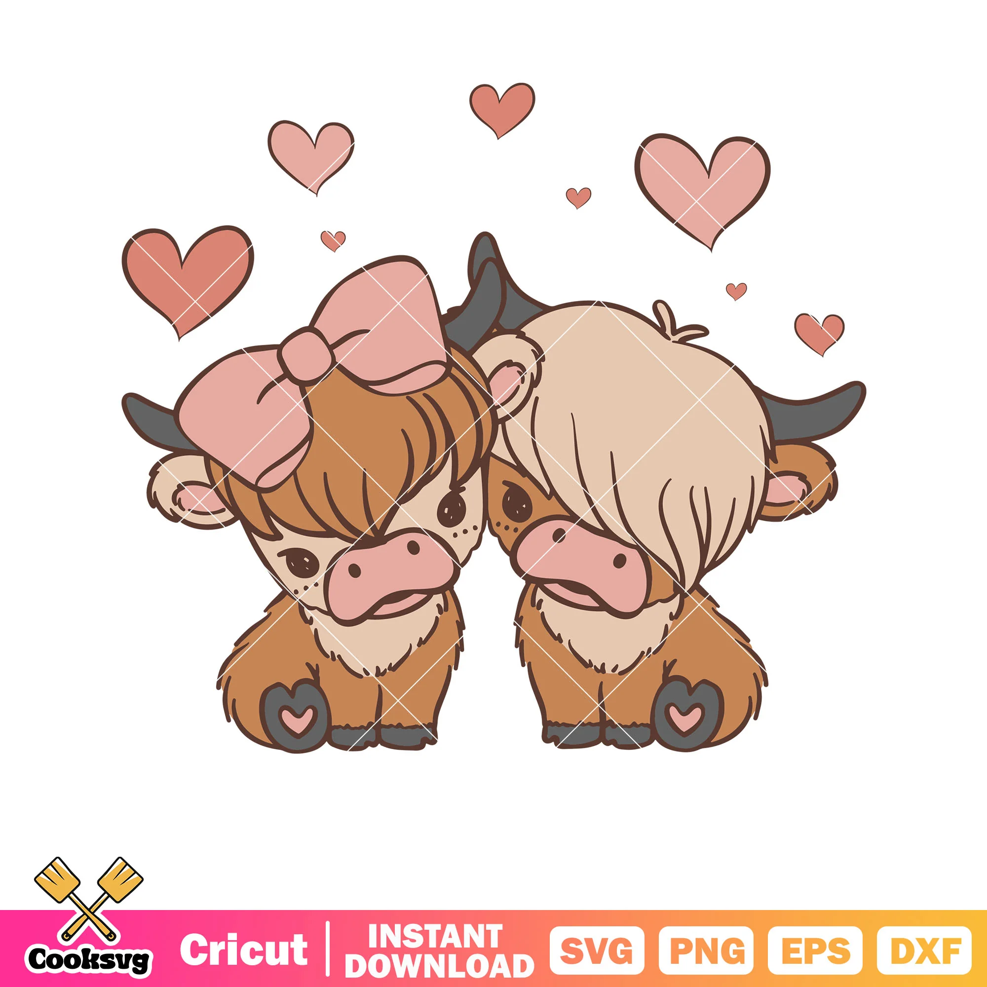 Cute cow love valentine svg, cow valentine svg, cute valentine svg