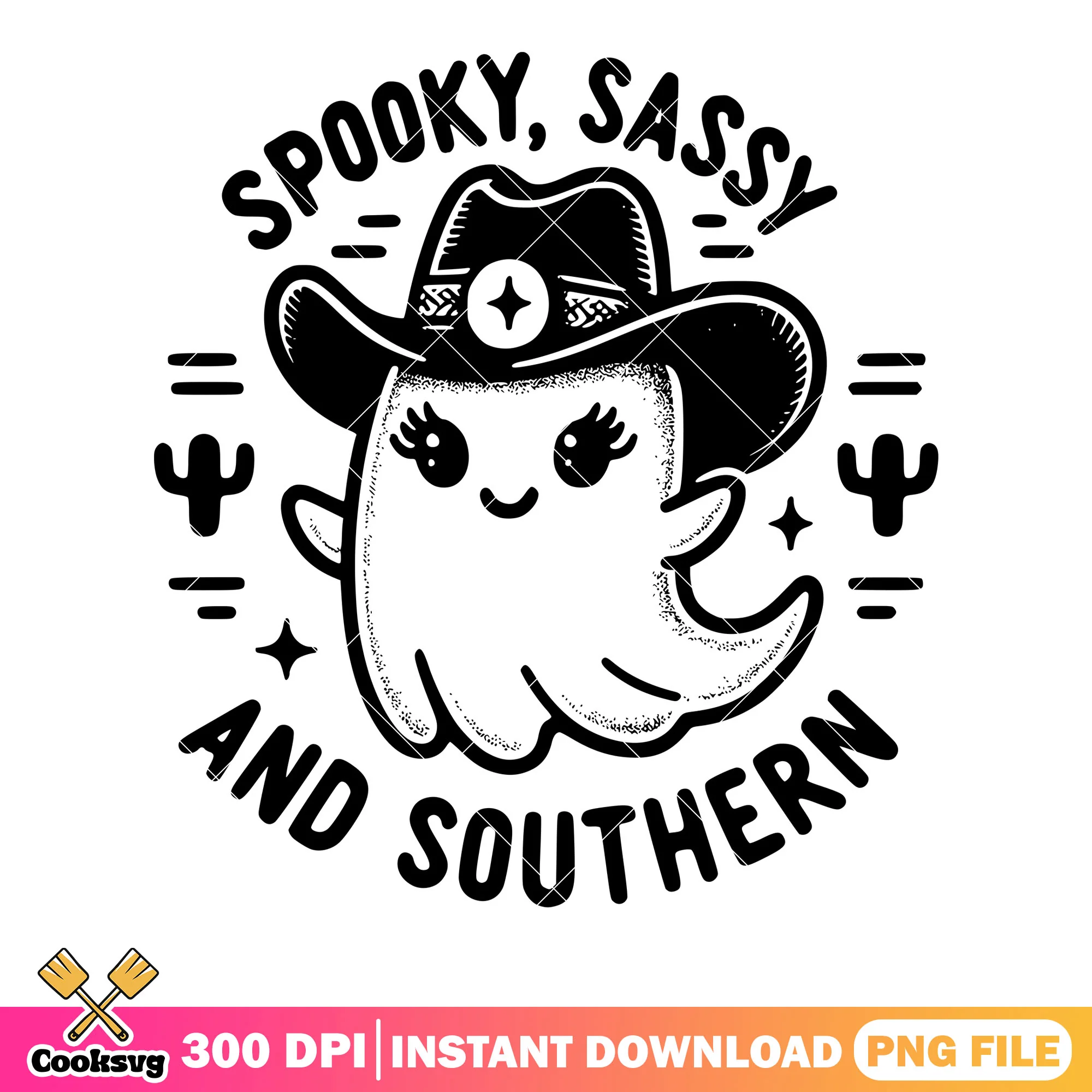 Cute cowboy ghost png, cowboy hat png, scary halloween png