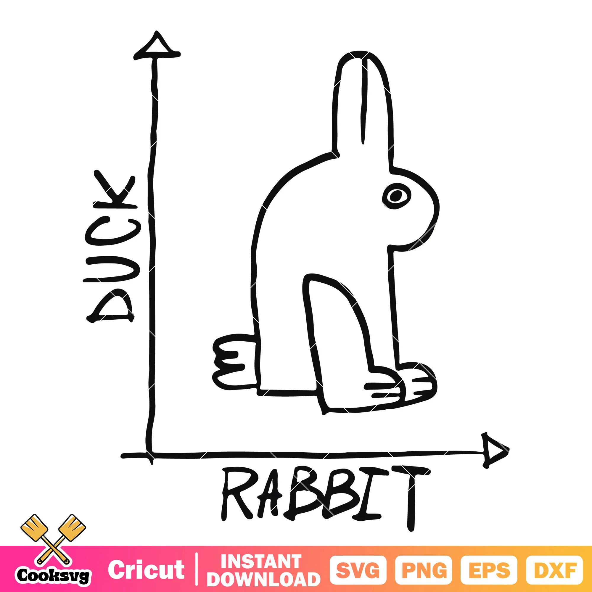 Cute duck and rabbit svg design, rabbit and the duck svg