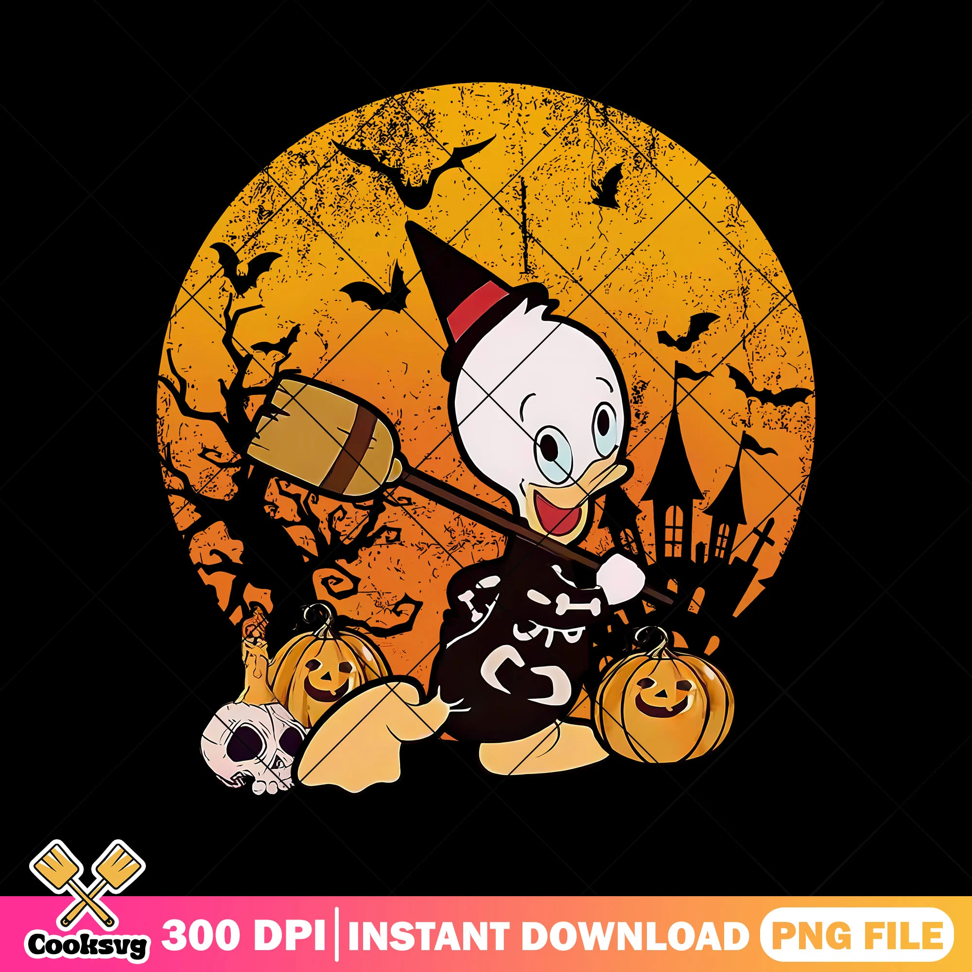 Cute duck skeleton png, disney duck png, duck halloween png