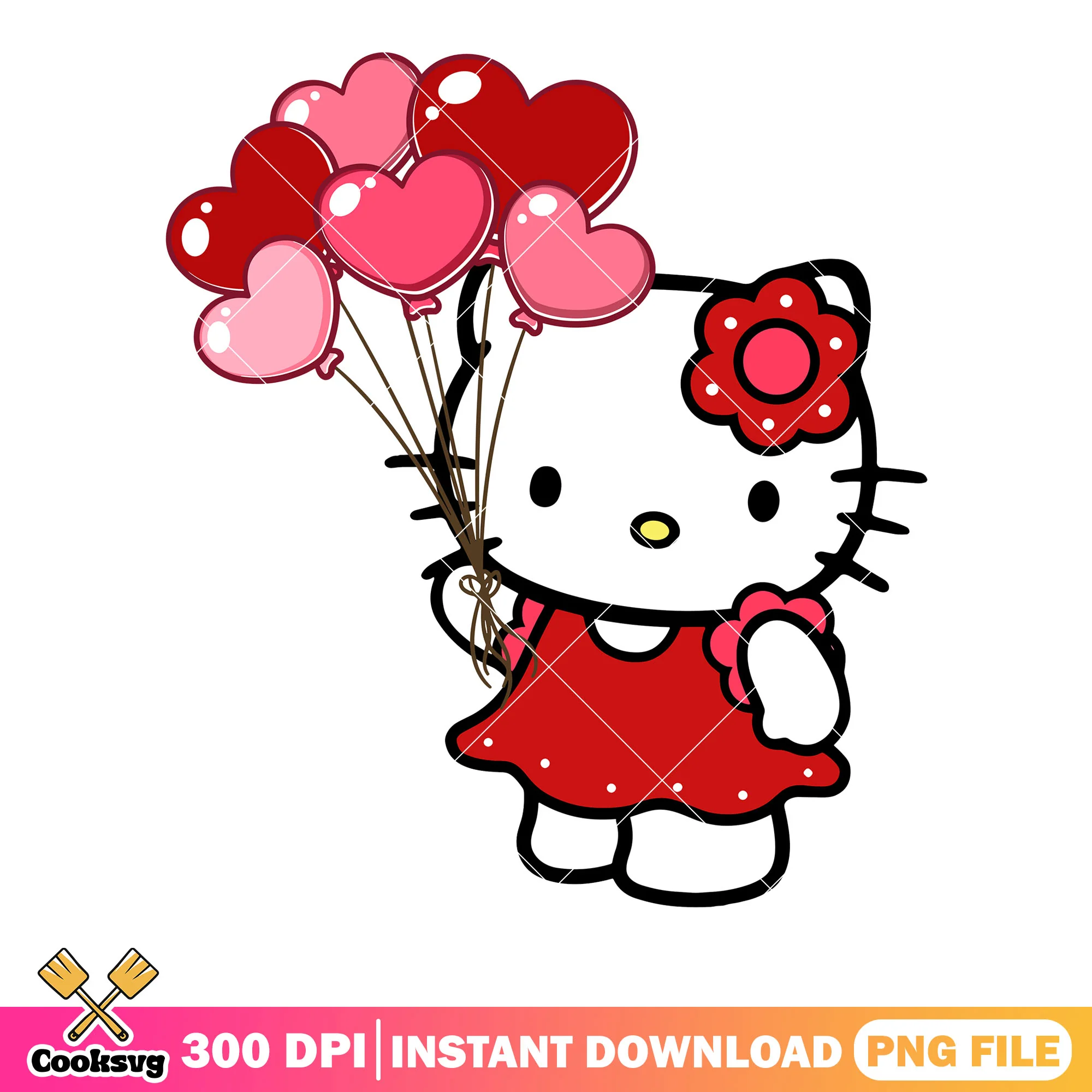 Cute hello kitty valentine png, sanrio png, valentine vibes png