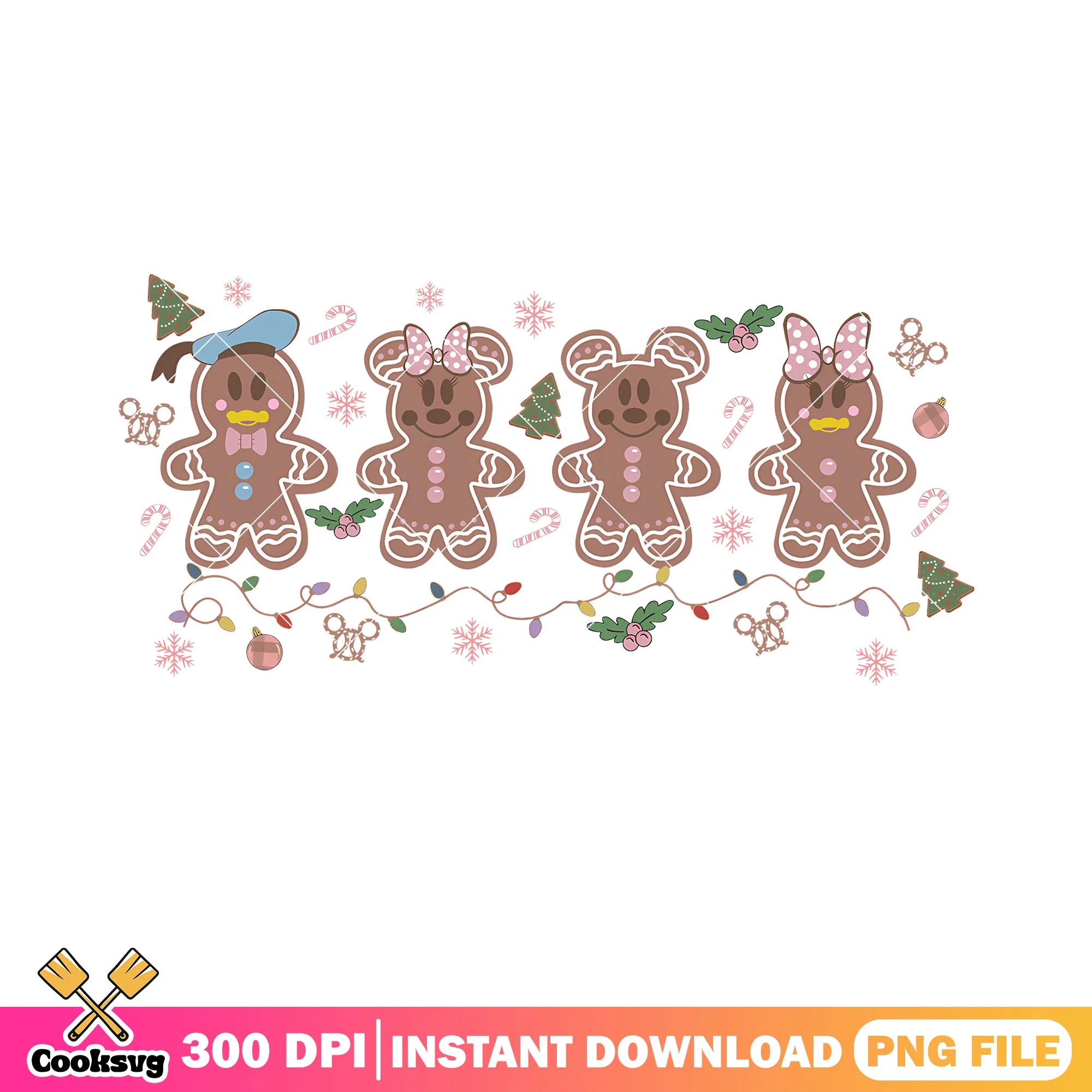 Cute snack for christmas png, disney png, mickey and friends png