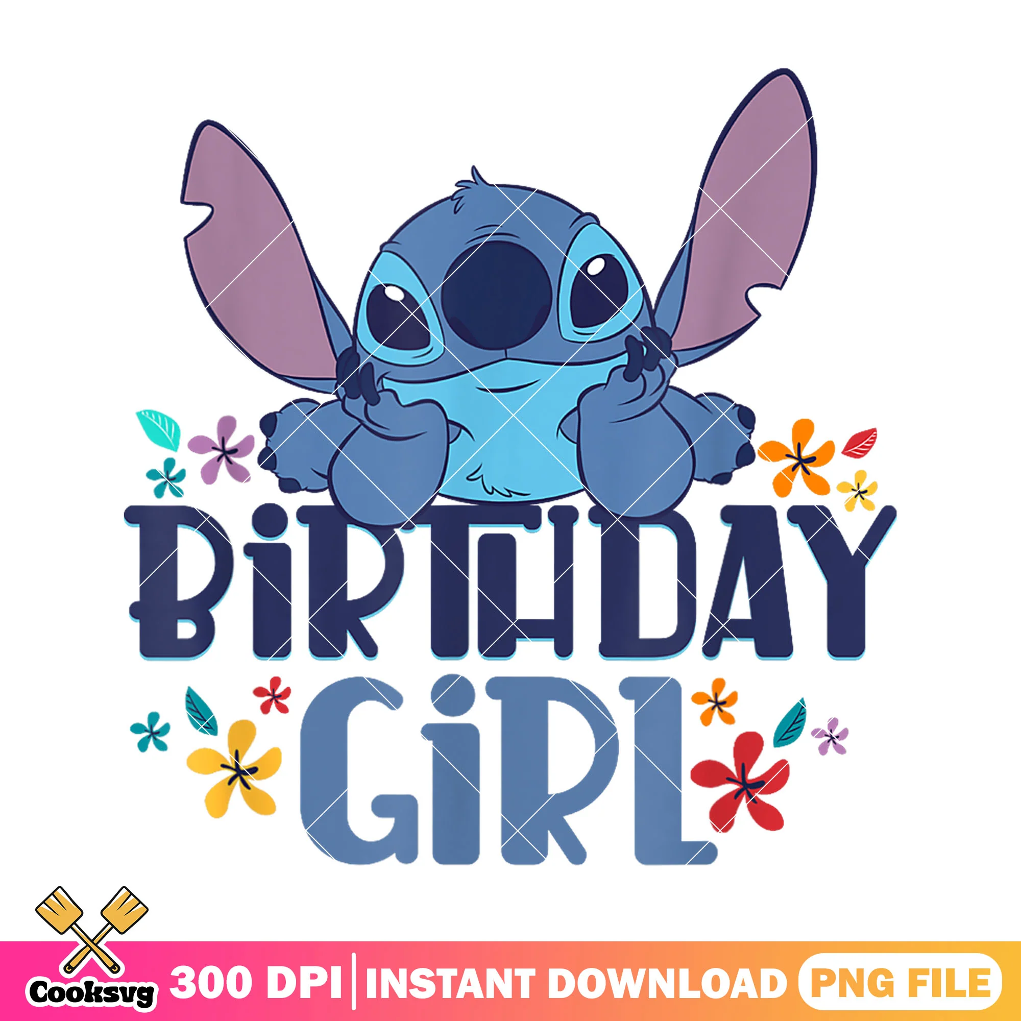 Cute stitch birthday girl png, stitch birthday png, birthday girl png