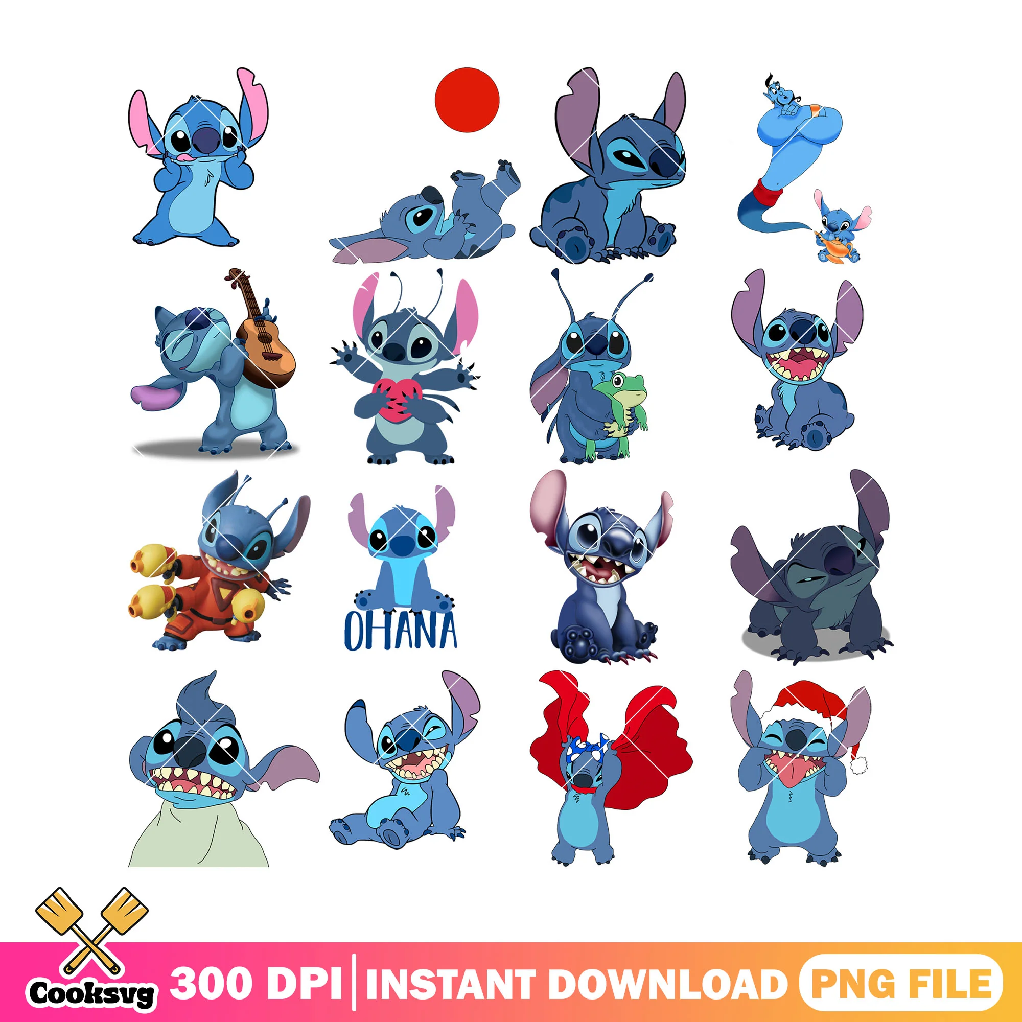 Cute stitch file png bundle, cute stitch png, stitch ohana png