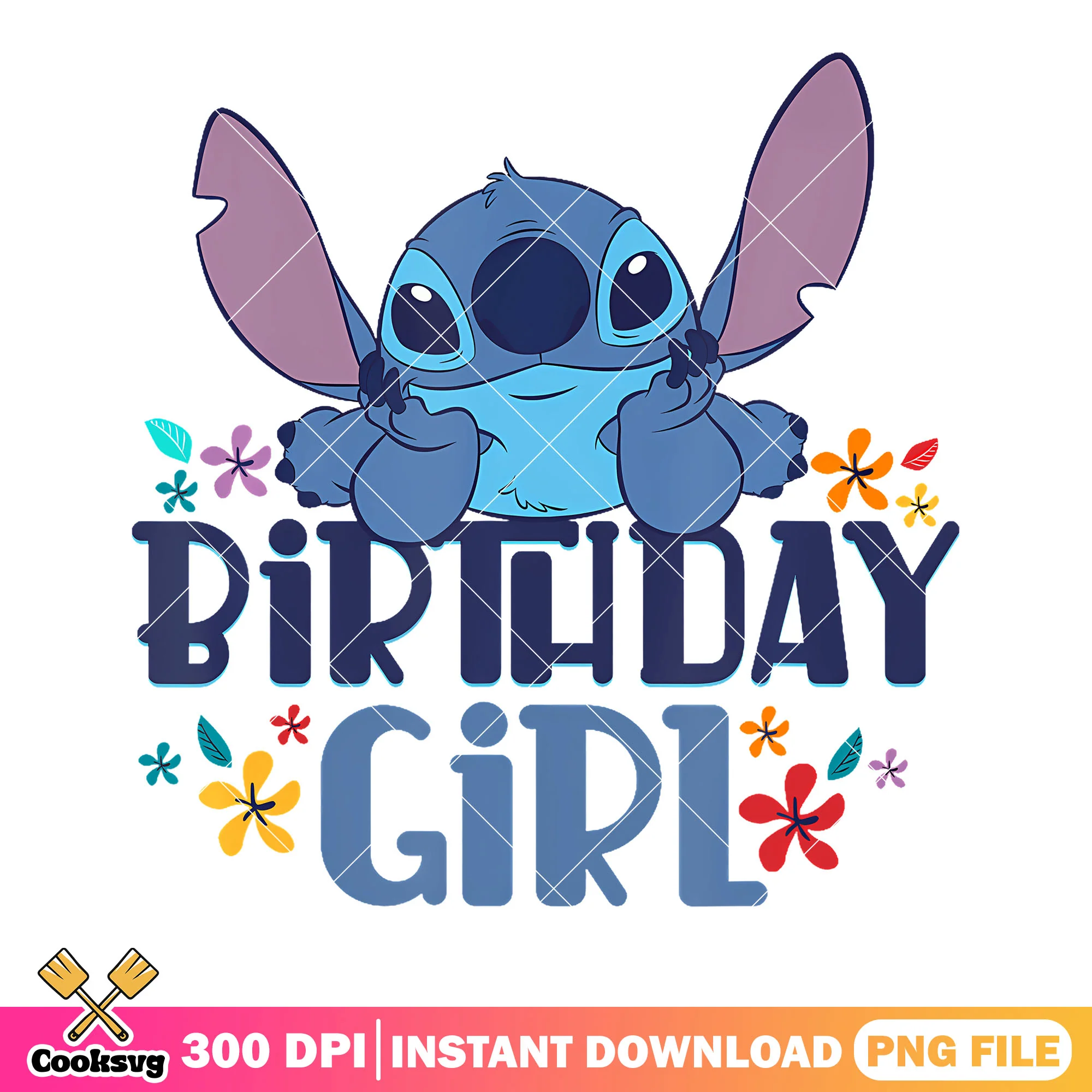 Cute stitch happy day of girl png, stitch png, disney movies png