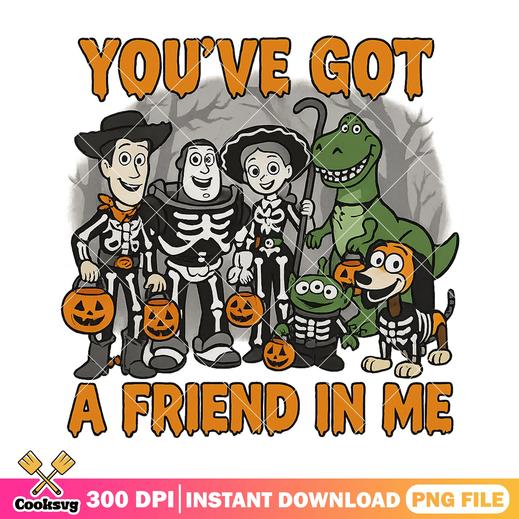 Cute toys story design png, cartoon toys png, halloween art png