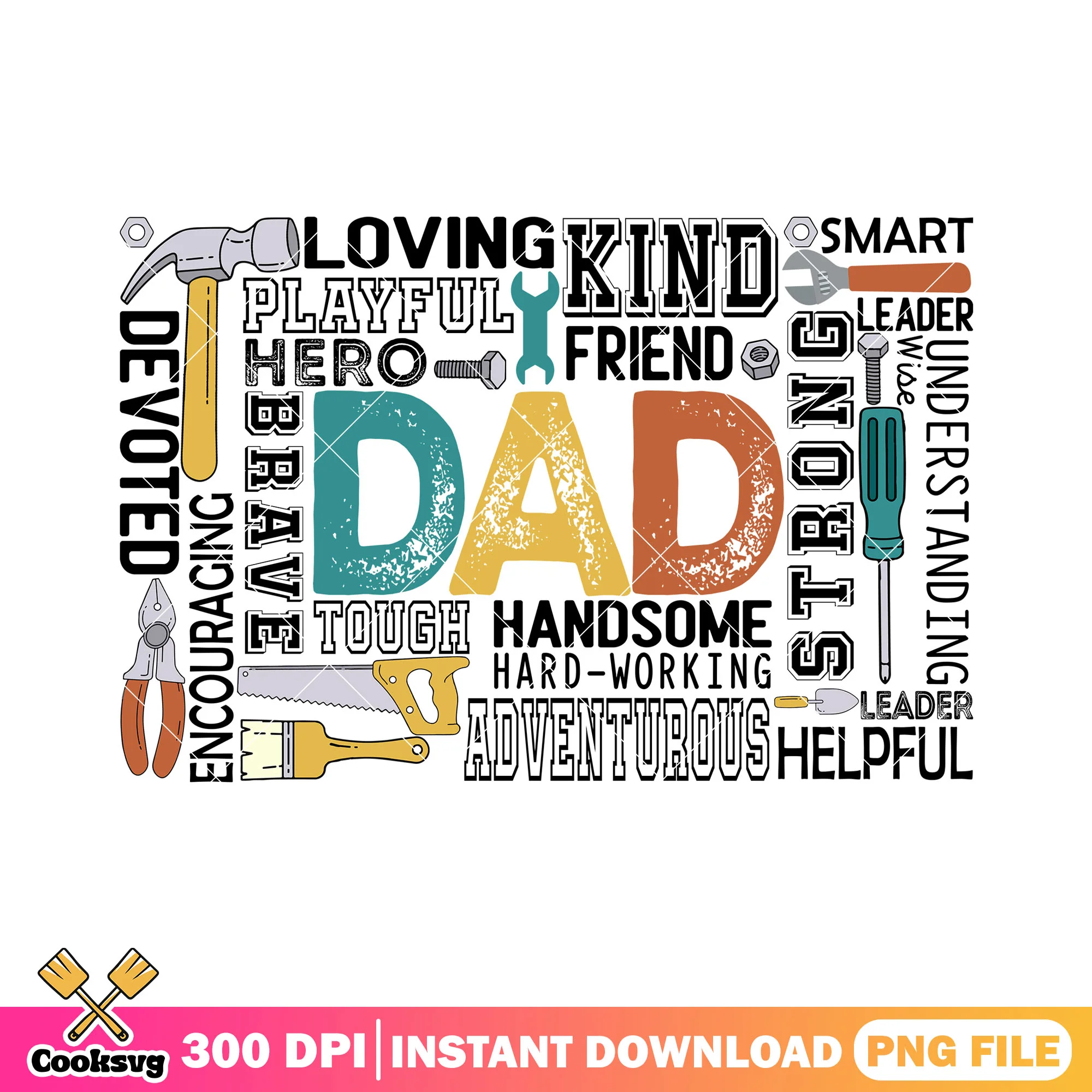 Dad fixed kind smart friend png, dad fix it png, father day png