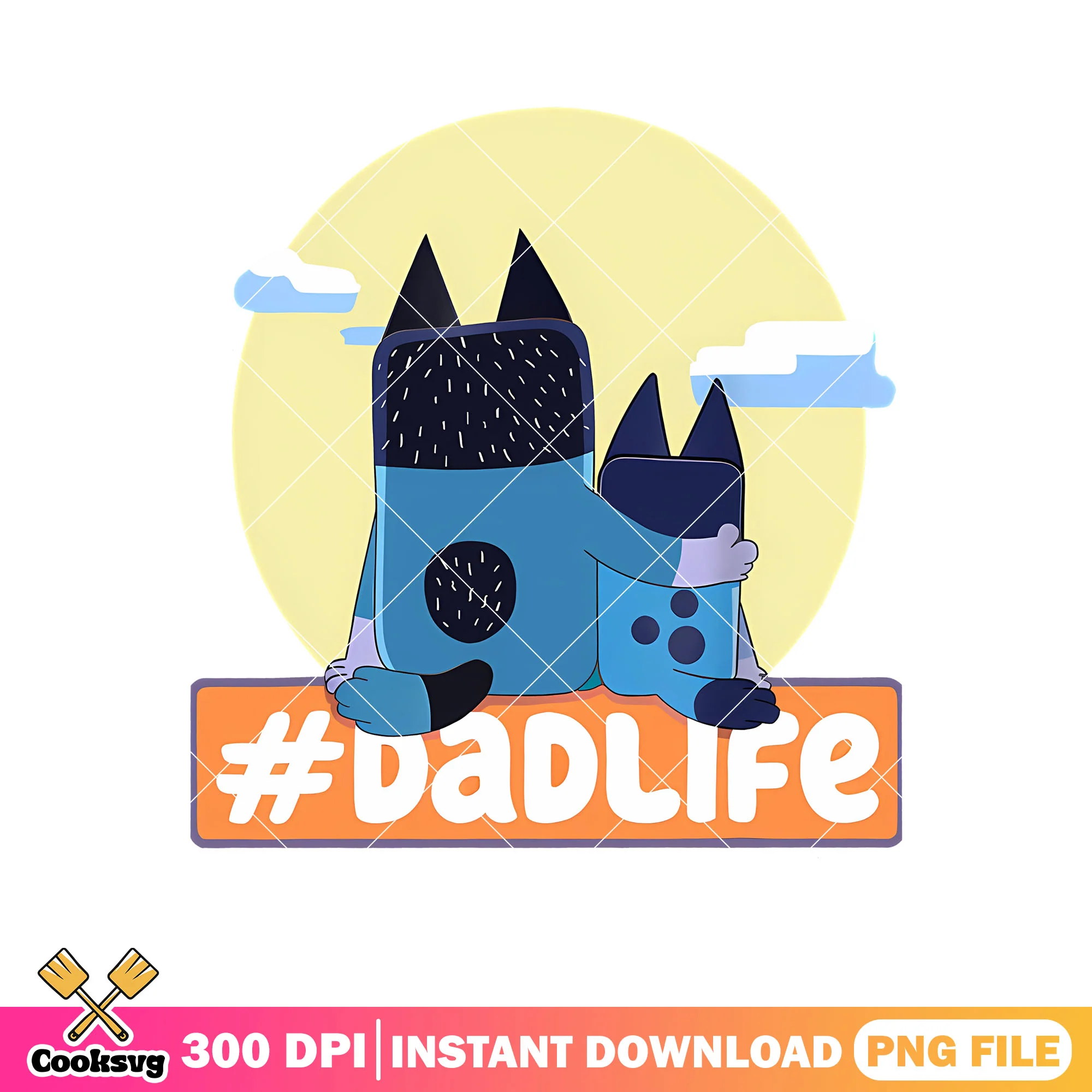Dadlife bluey dad and son best png, bluey family png, bluey rad dad png