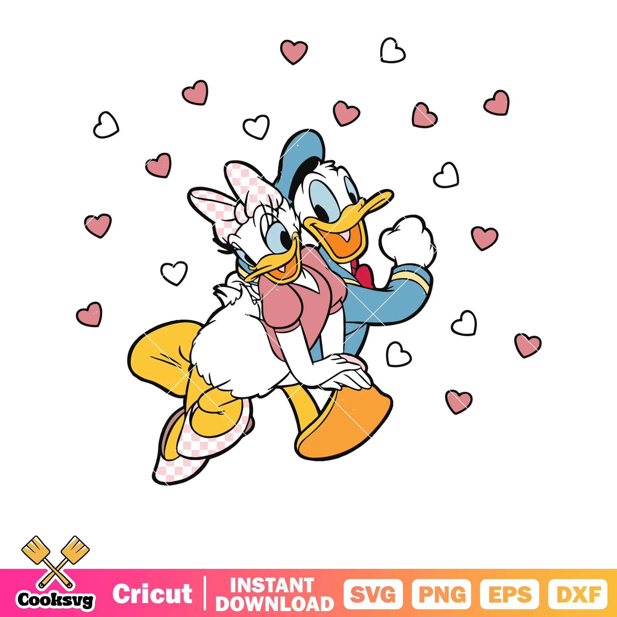 Daisy and donald valentine svg, donald valentine svg, disney valentine svg