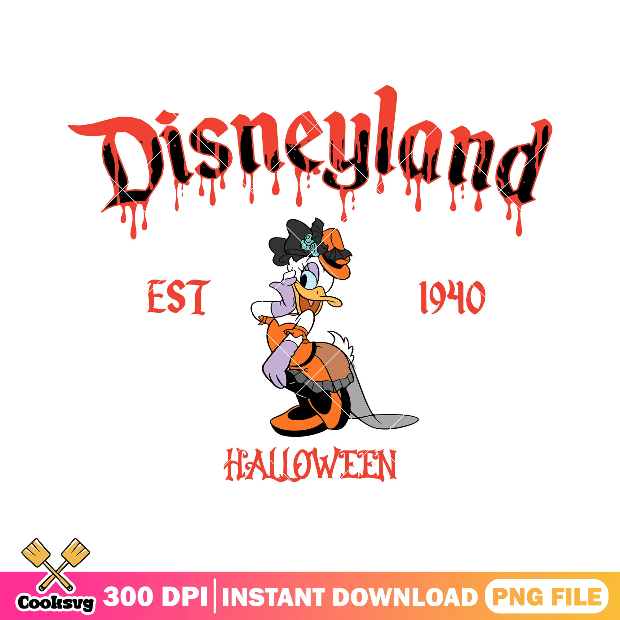 Daisy disneyland 1940 png, halloween spirit png, disney daisy png