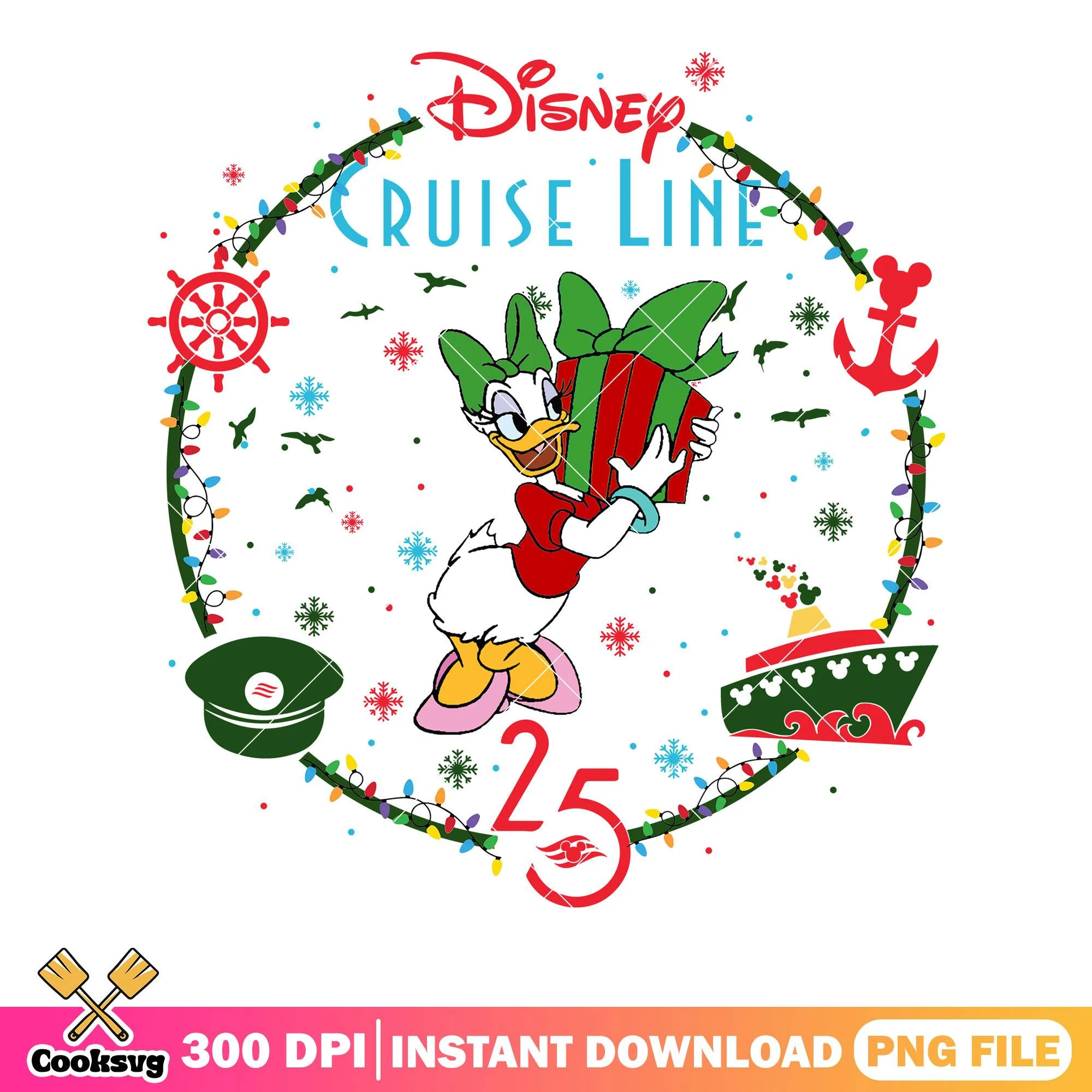 Daisy with christmas gifts png, daisy duck png, disney christmas png
