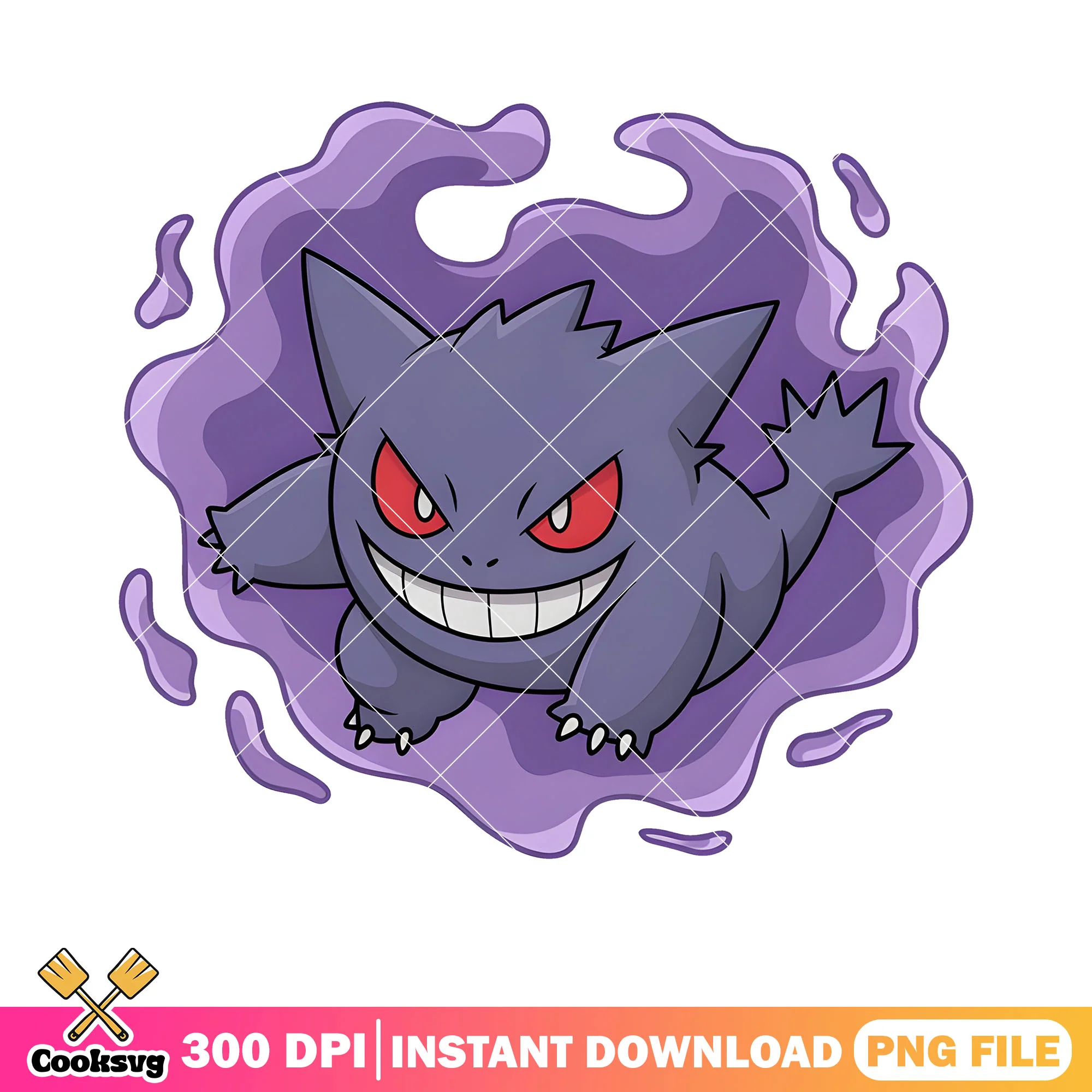 Dark evil gengar poster png, pokemon stickers png, pokemon gengar png
