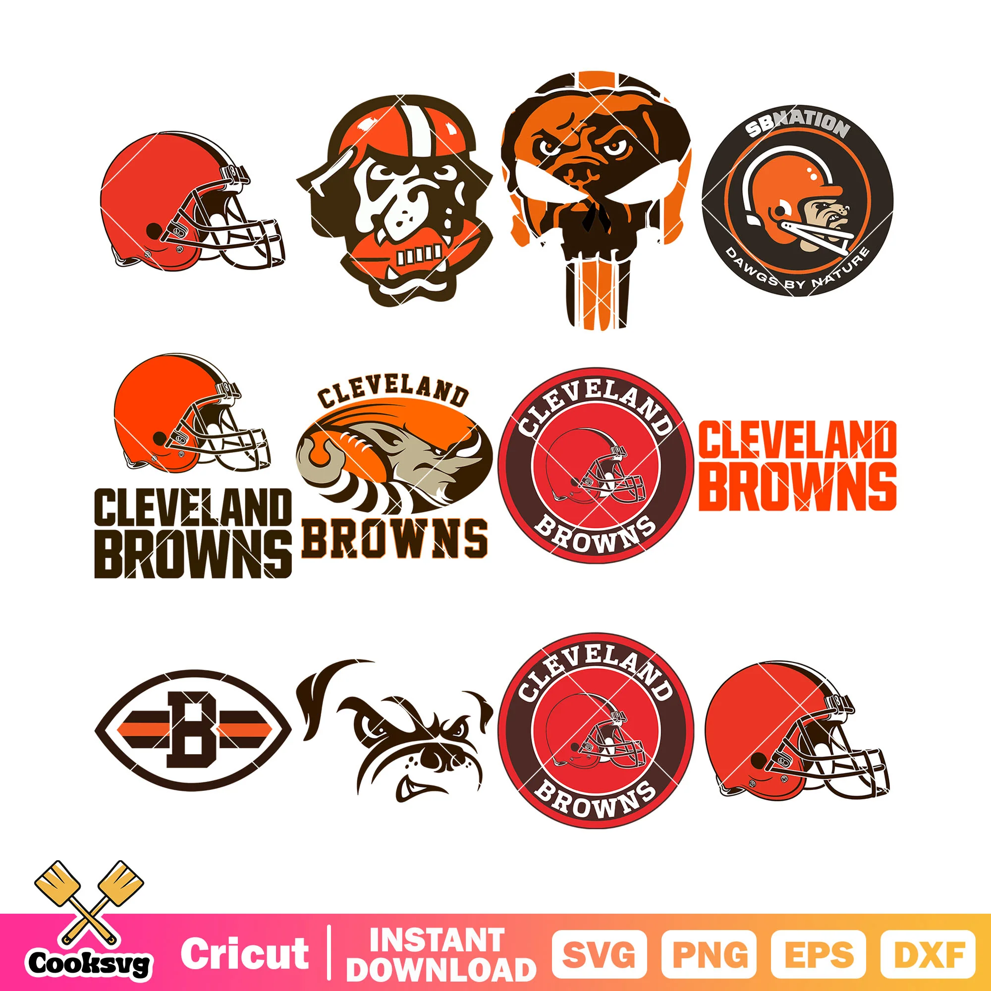Dawg by nature bundle svg, cleverland browns bundle svg, bulldogs bundle svg