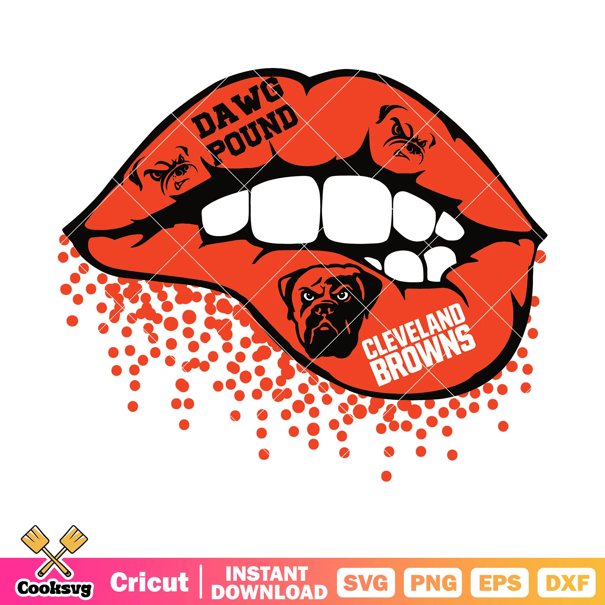 Dawg pound svg, sexy lip bite svg, cleveland browns svg