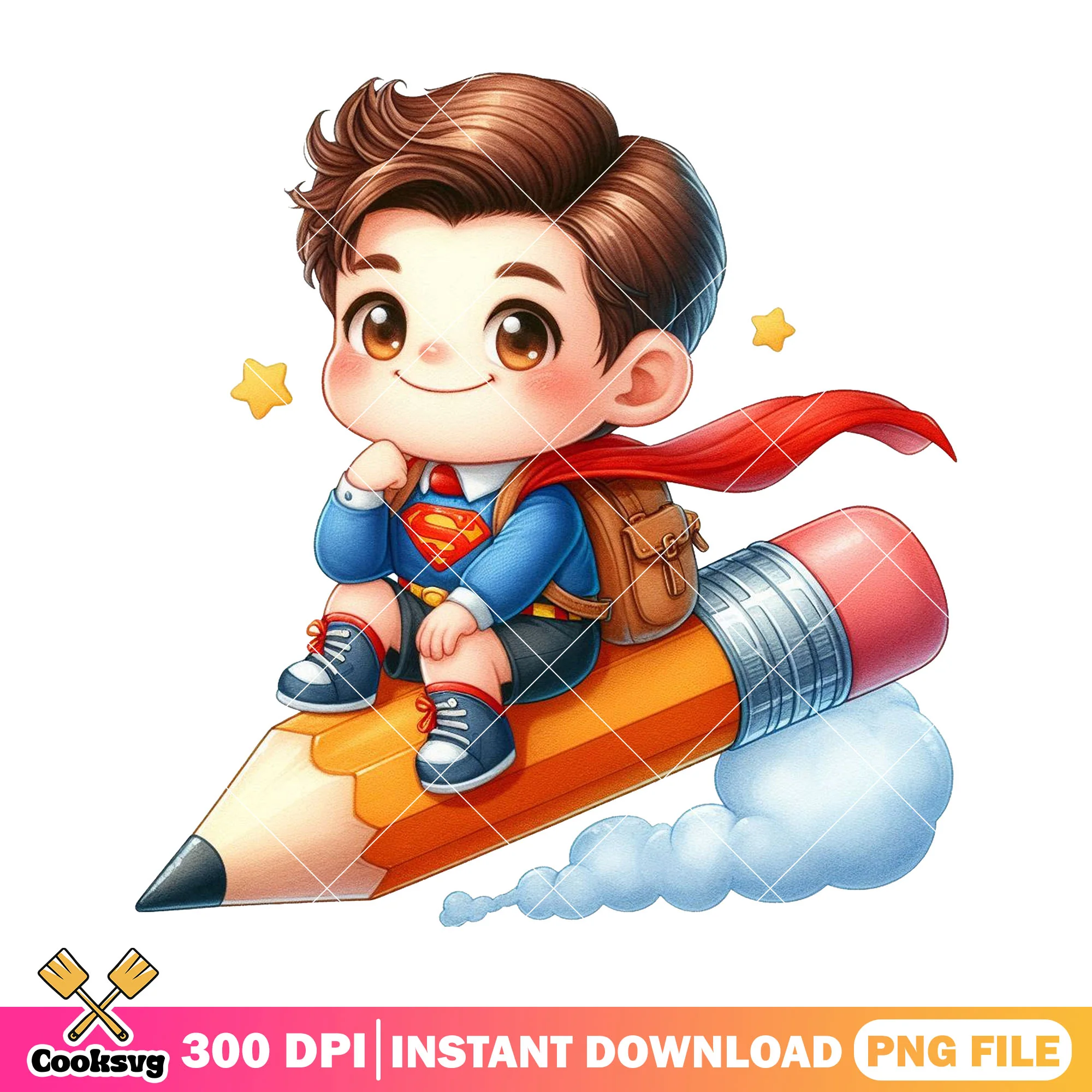 Dc superman design png, dc superman png, back to school day png