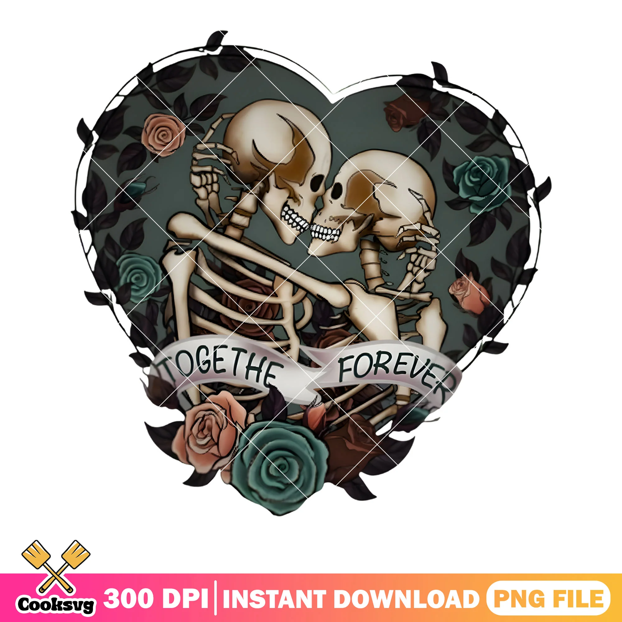 Death valentine skeleton png, valentine rose png, valentine vibes png