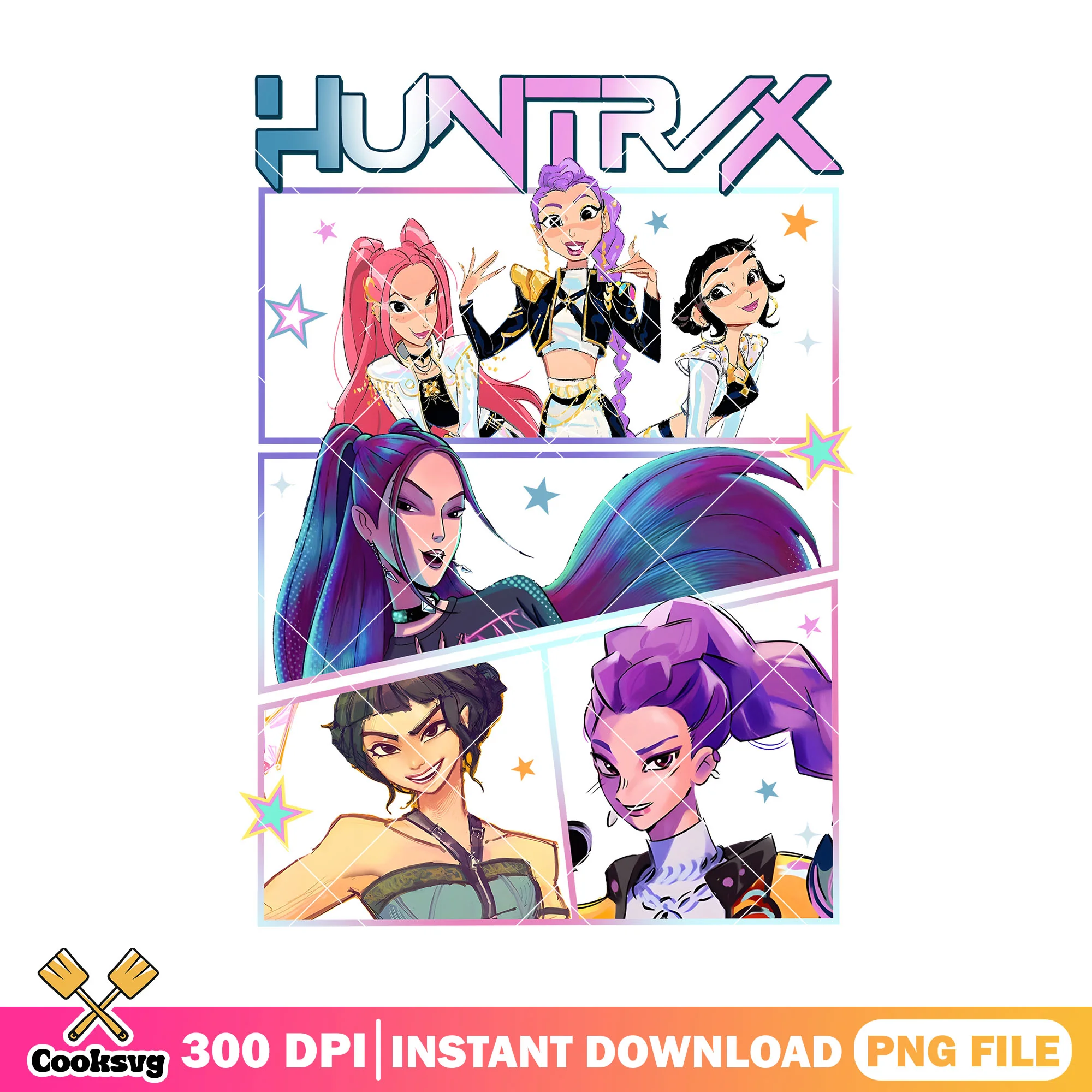 Demon hunter girl png, huntrix band png, kpop hunters png