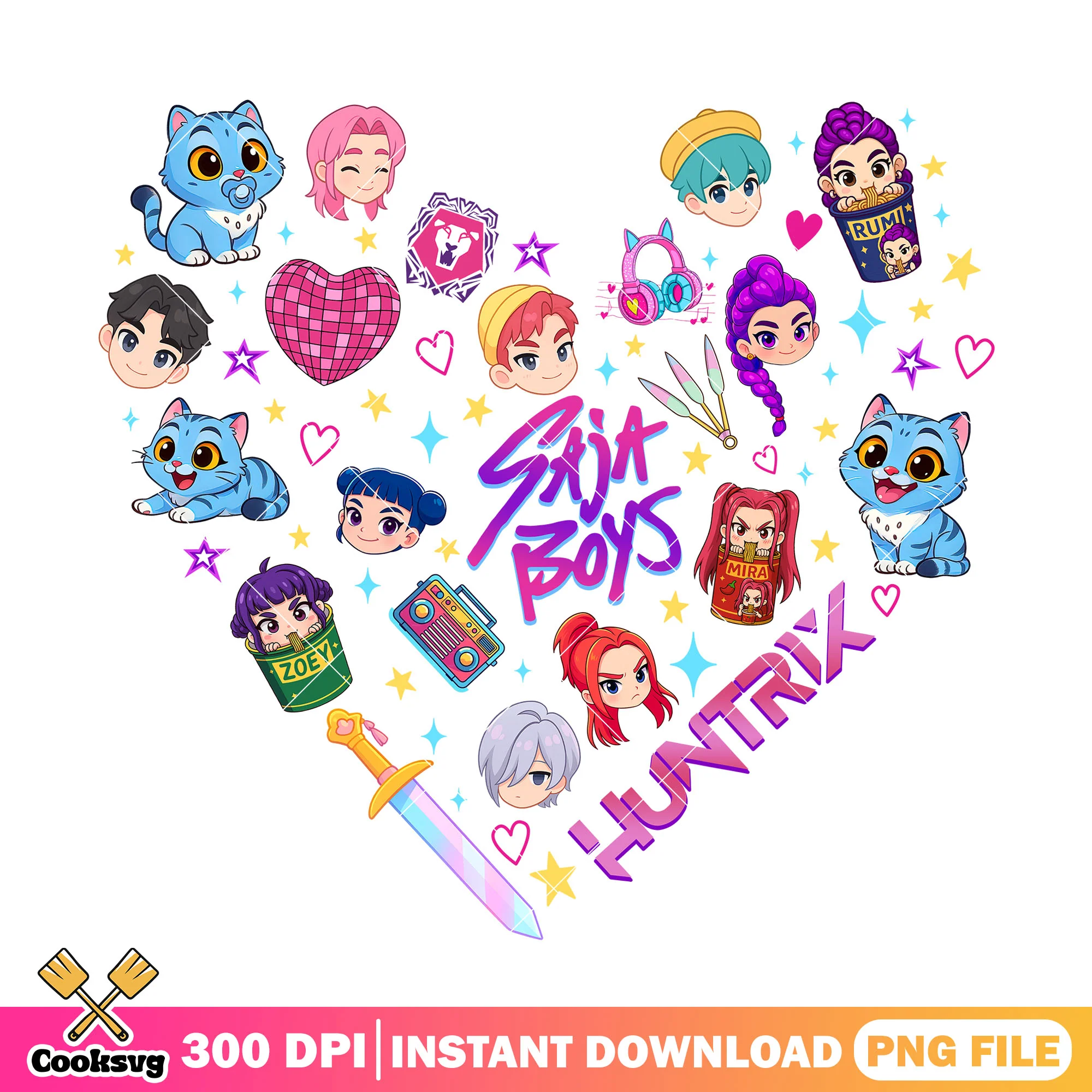 Demon hunters stuff png, kpop hunters png, kpop netflix png