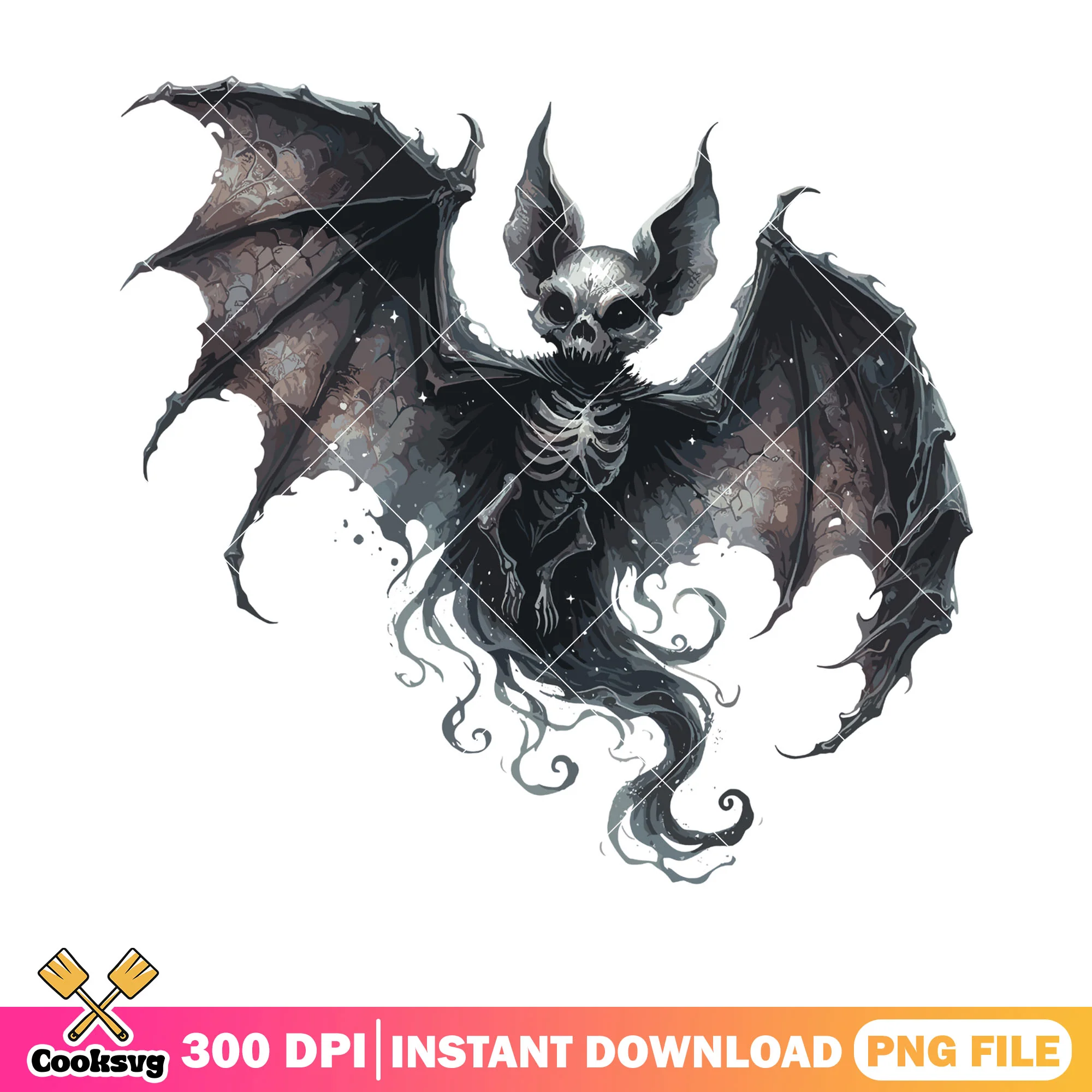 Demon scary bats png, evil monster png, halloween night png