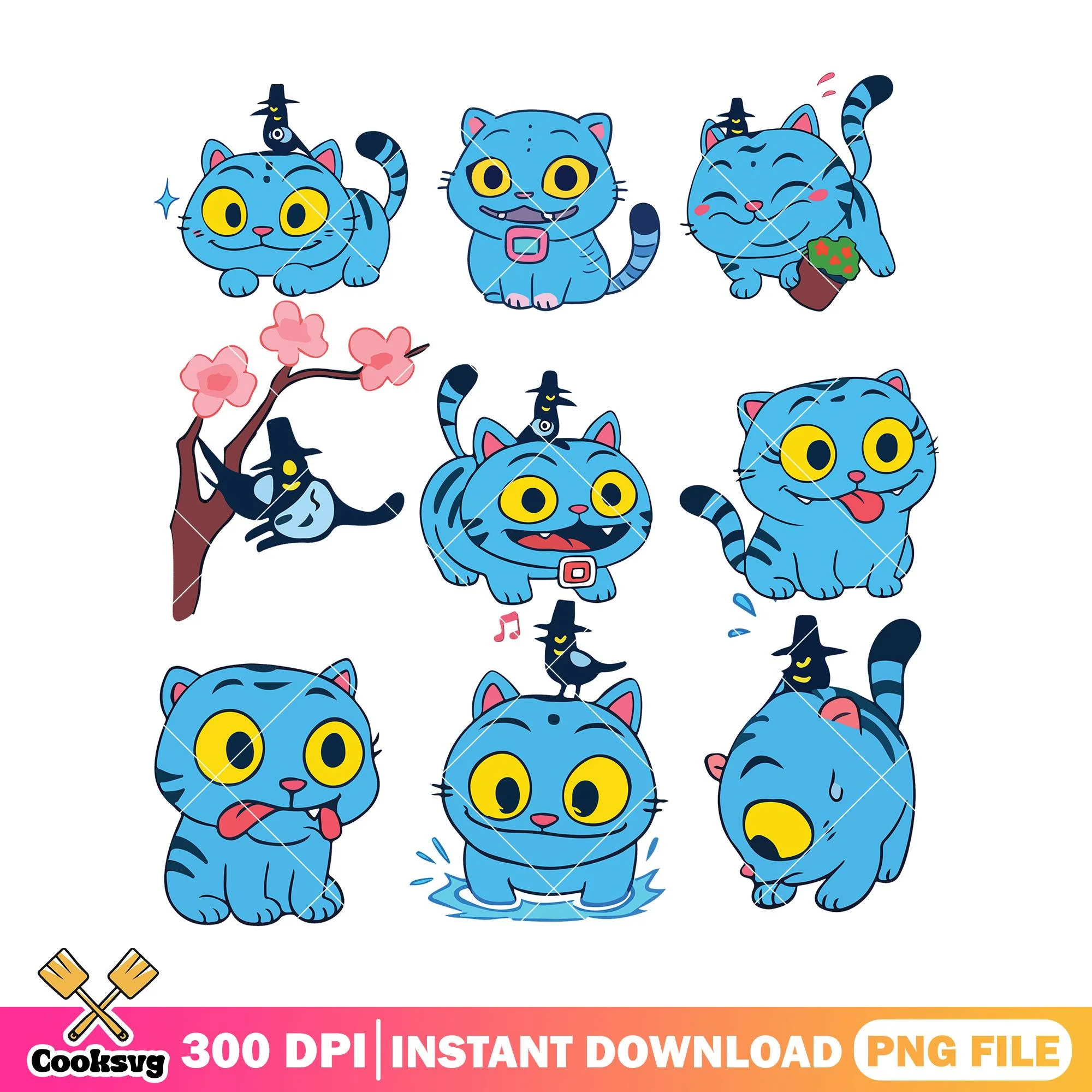 Derpy cute monster png, derpy tiger png, huntrix movie png