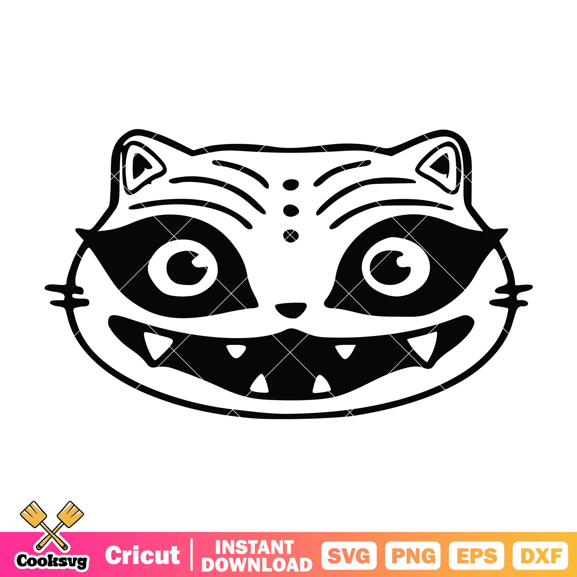 Derpy demon head outline svg, derpy huntrix svg, kpop netflix svg