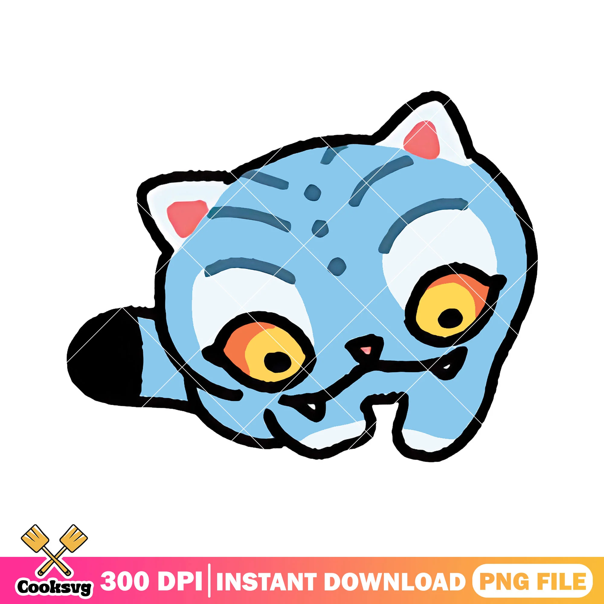 Derpy tiger cute png design, derpy demon png, kpop demon hunters png