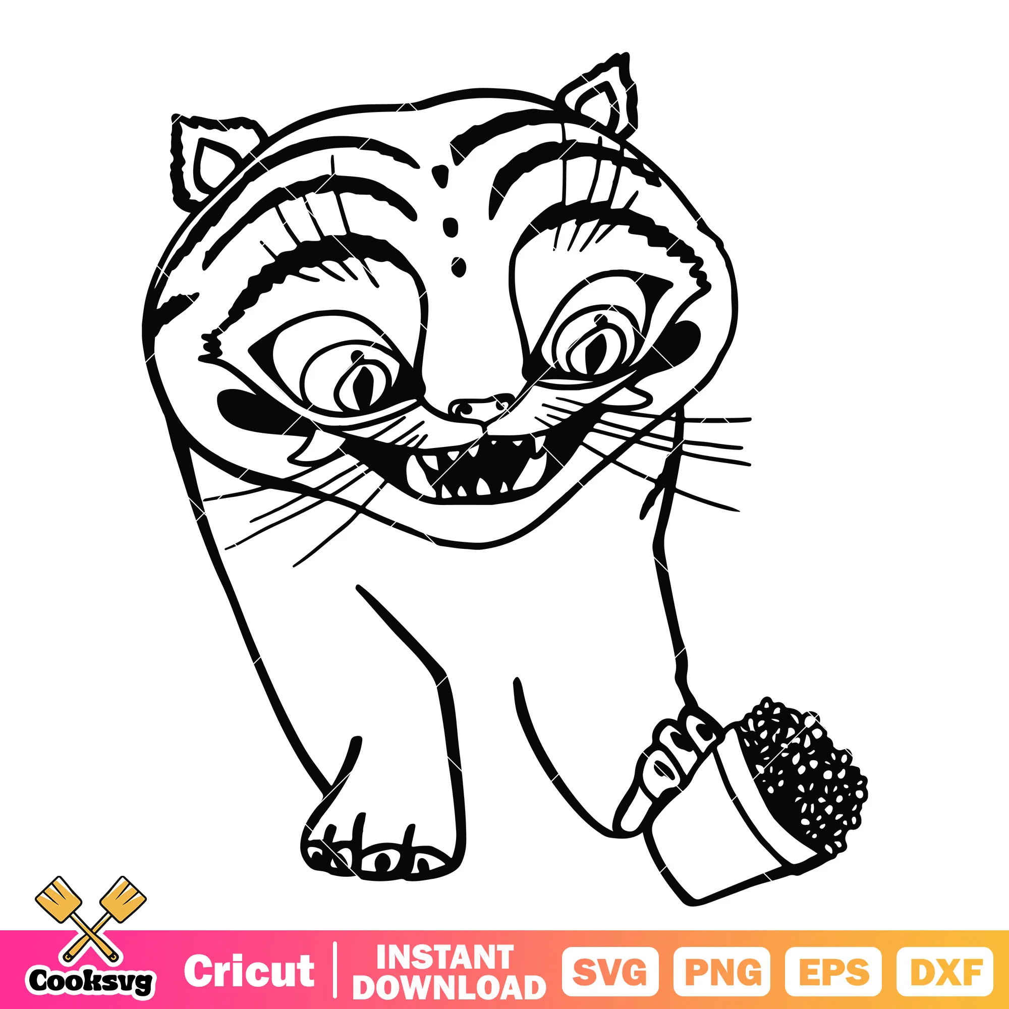 Derpy tiger outline svg, derpy huntrix svg, derpy kpop svg