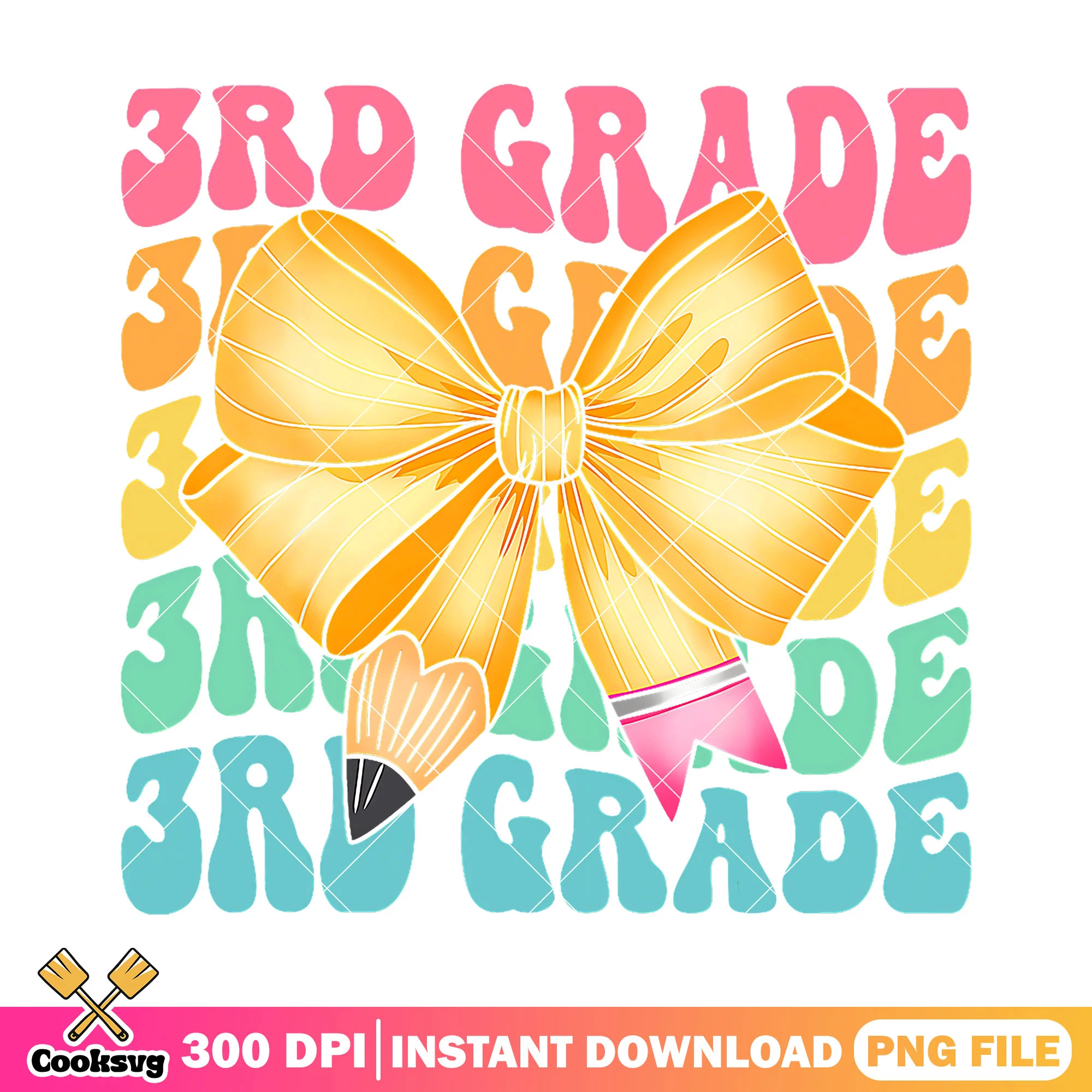 Design 3rd grade file png, back to school art png, yellow pencil png