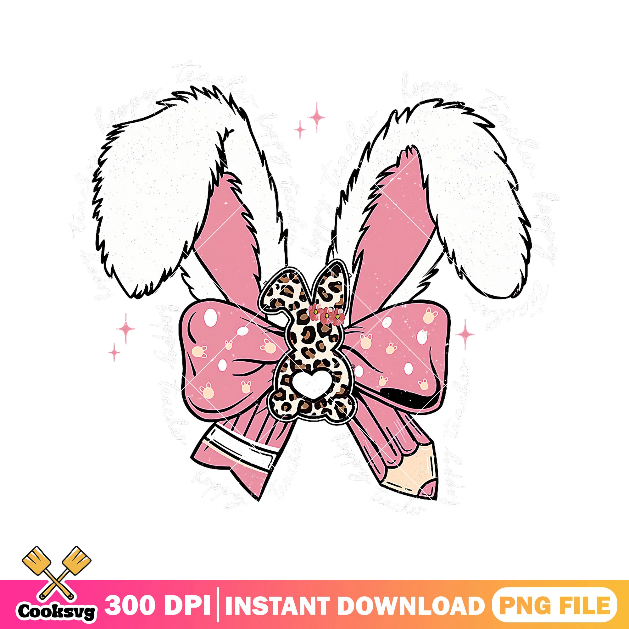 Design bunny bow file png, back to school art png, white bunny png