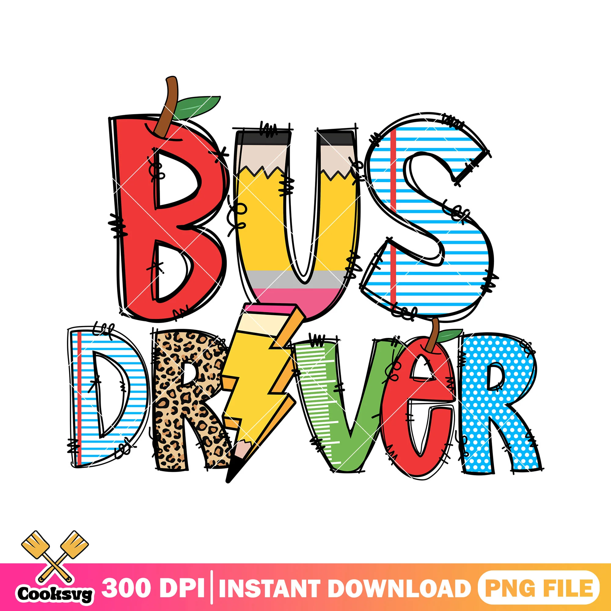 Design bus driver png, back to school png, bus font png